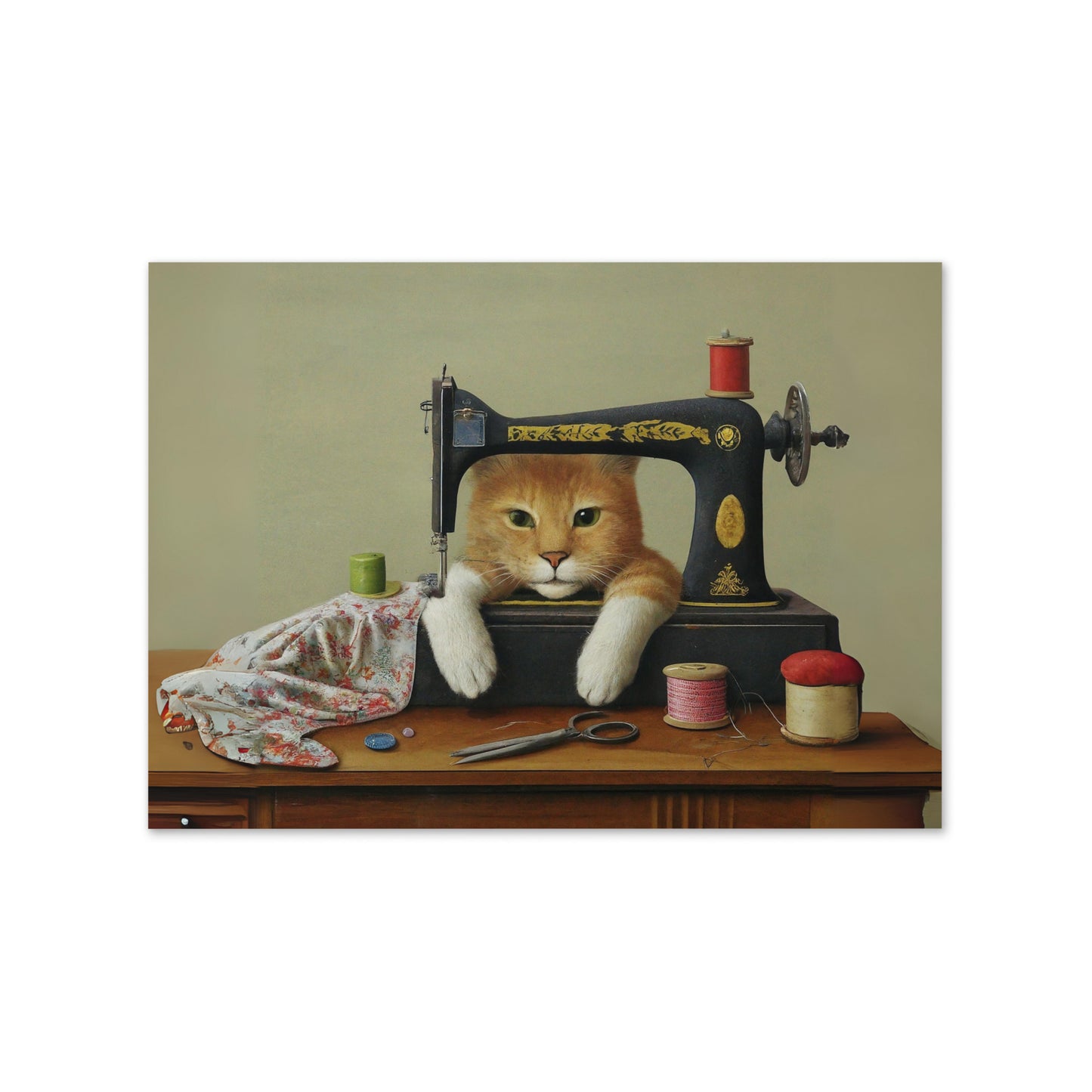 Sewing Cat 28 Greeting Card