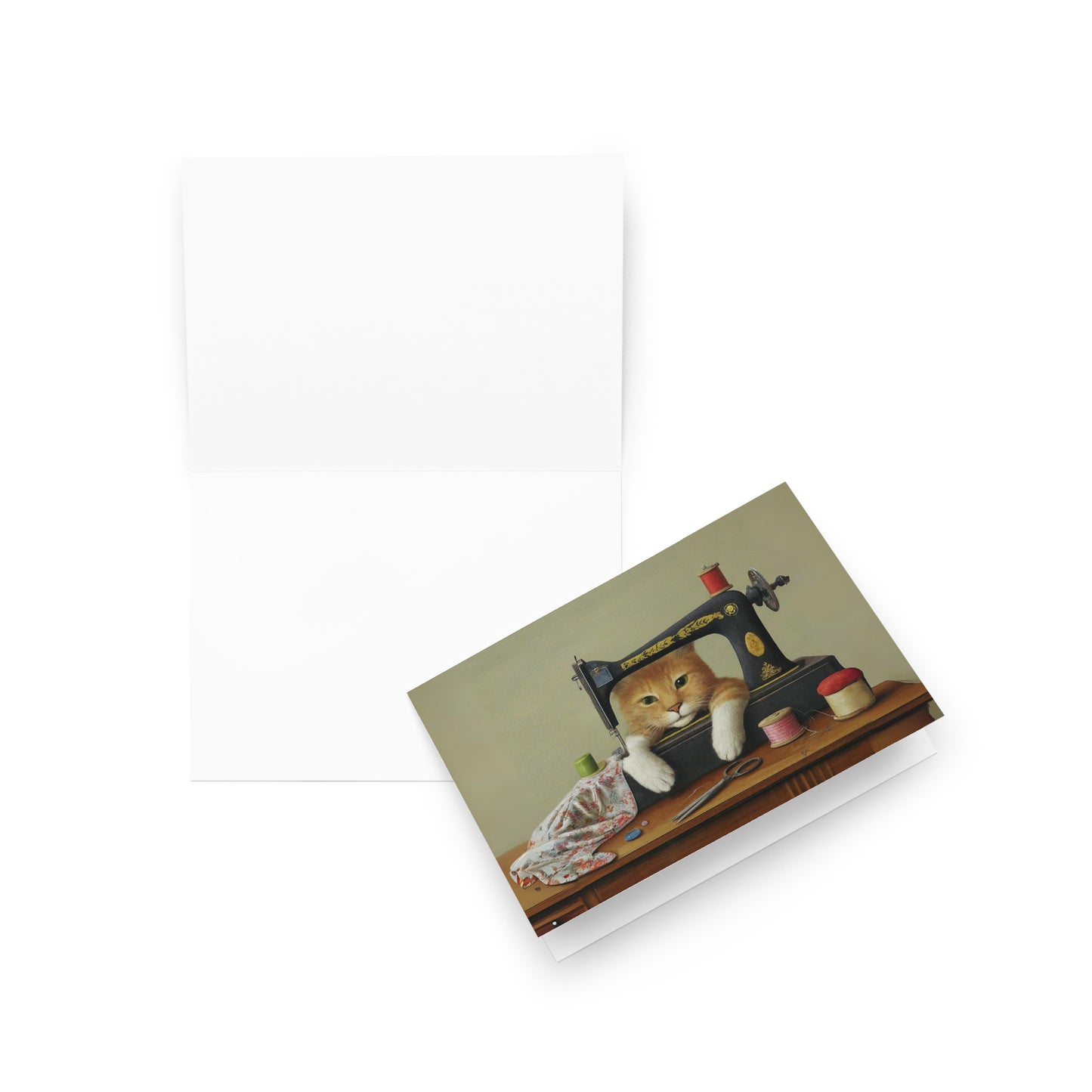 Sewing Cat 28 Greeting Card