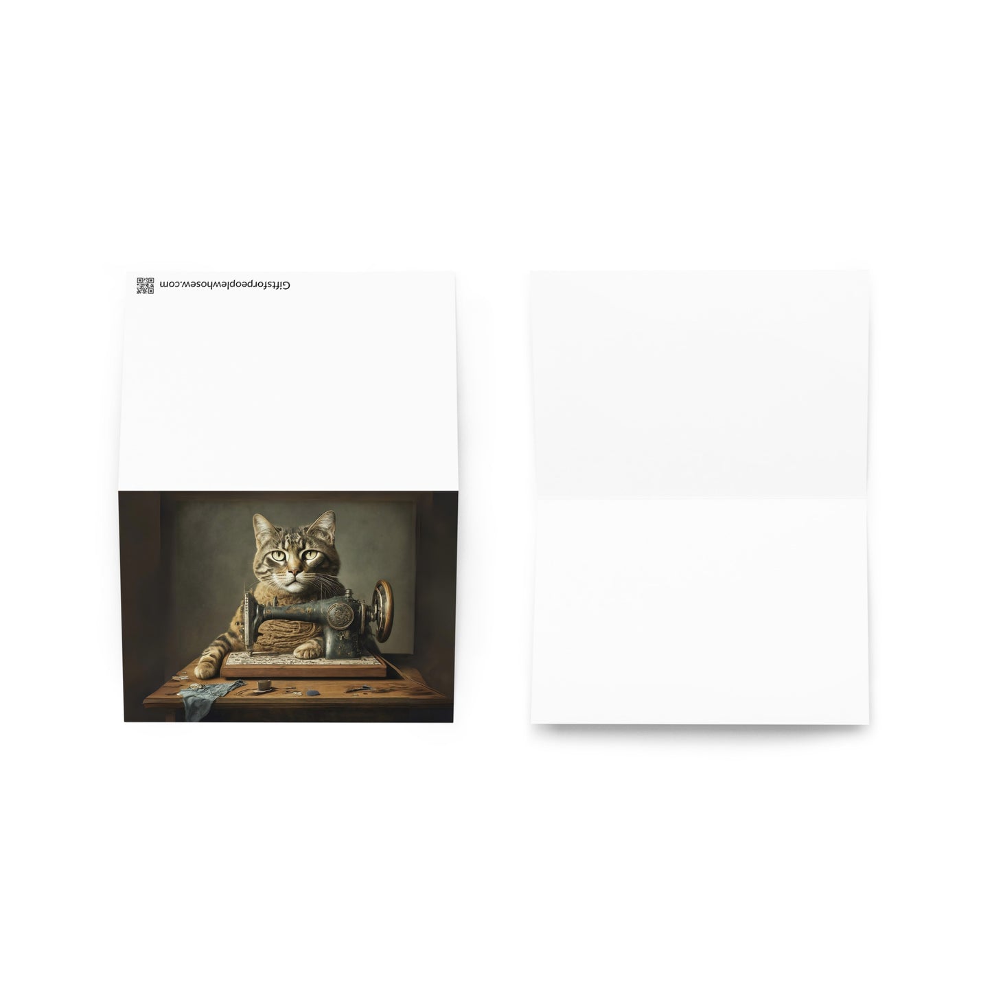 Sewing Cat 32 Greeting Card