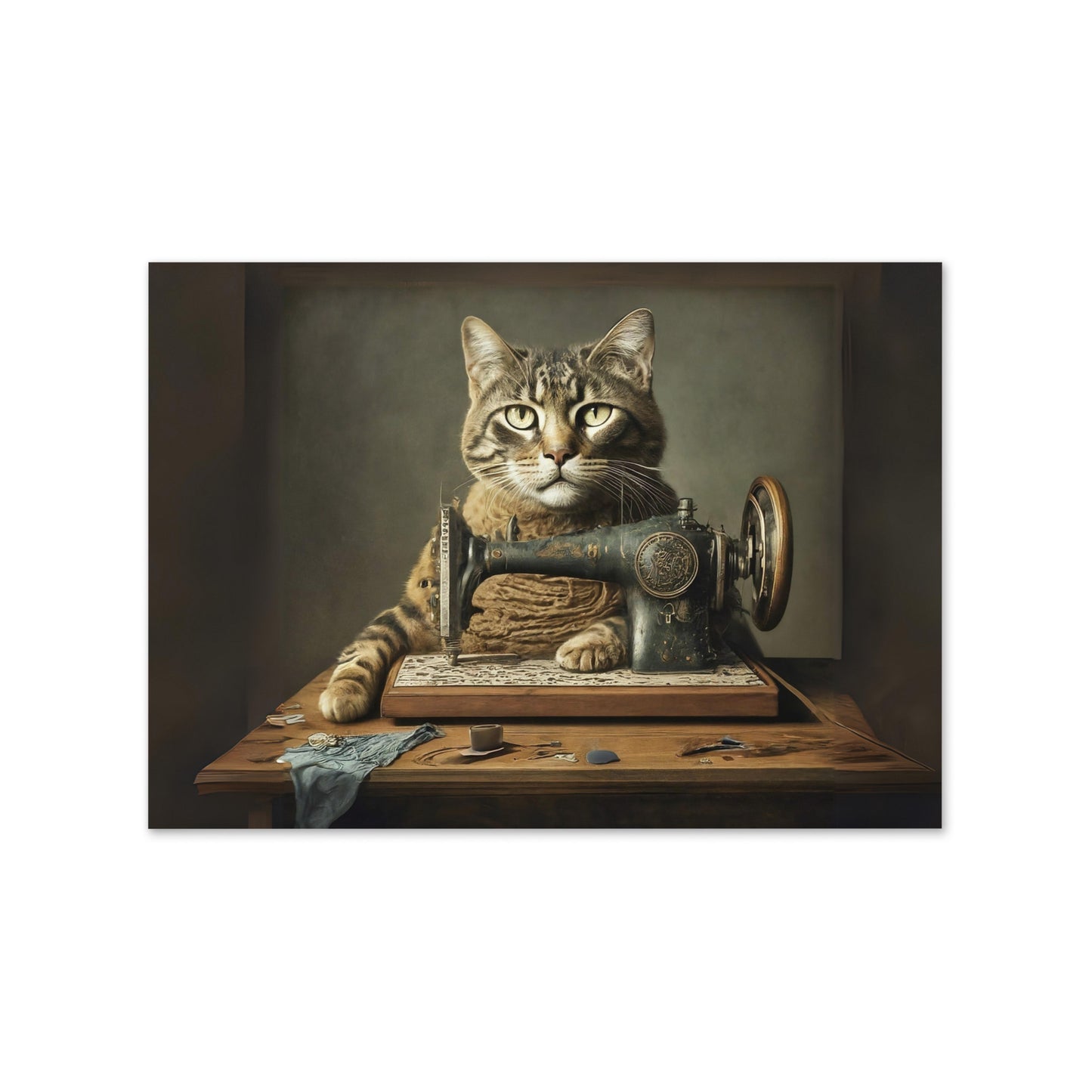 Sewing Cat 32 Greeting Card