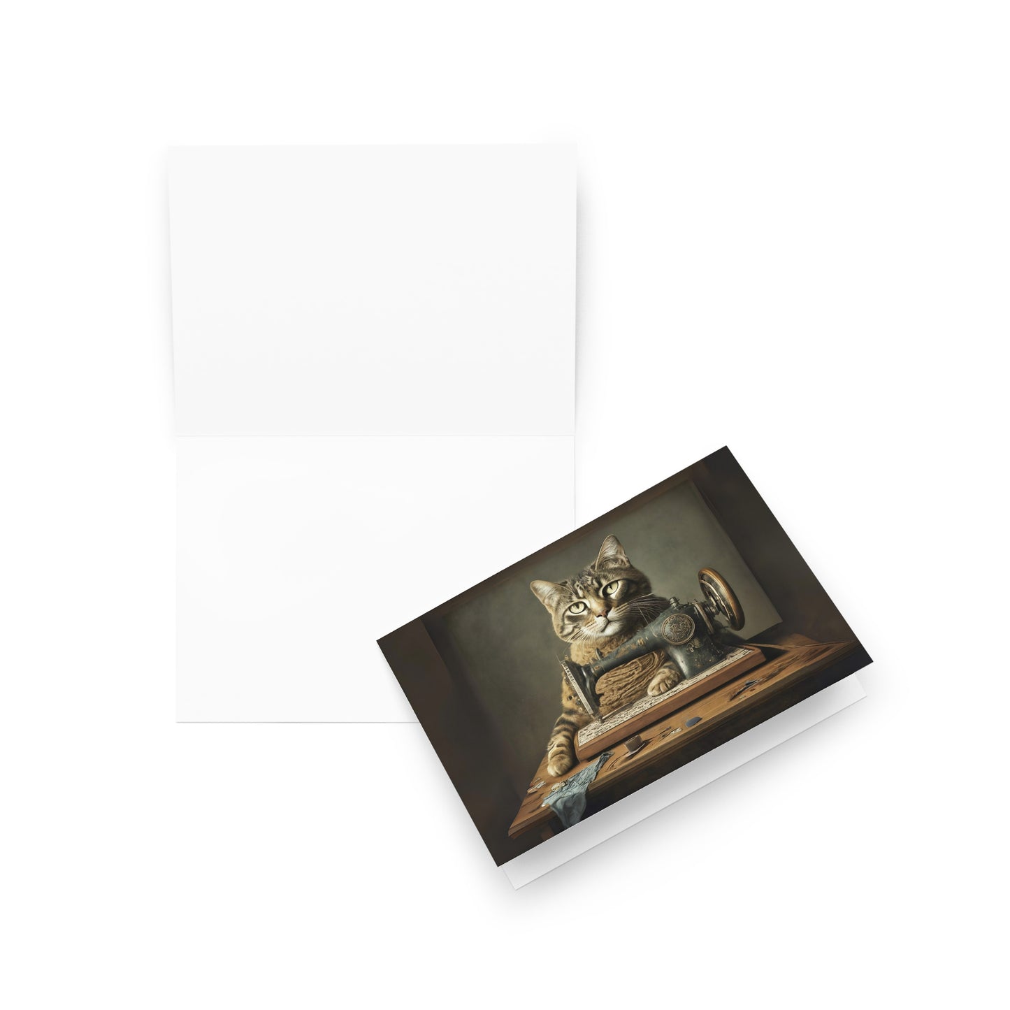 Sewing Cat 32 Greeting Card