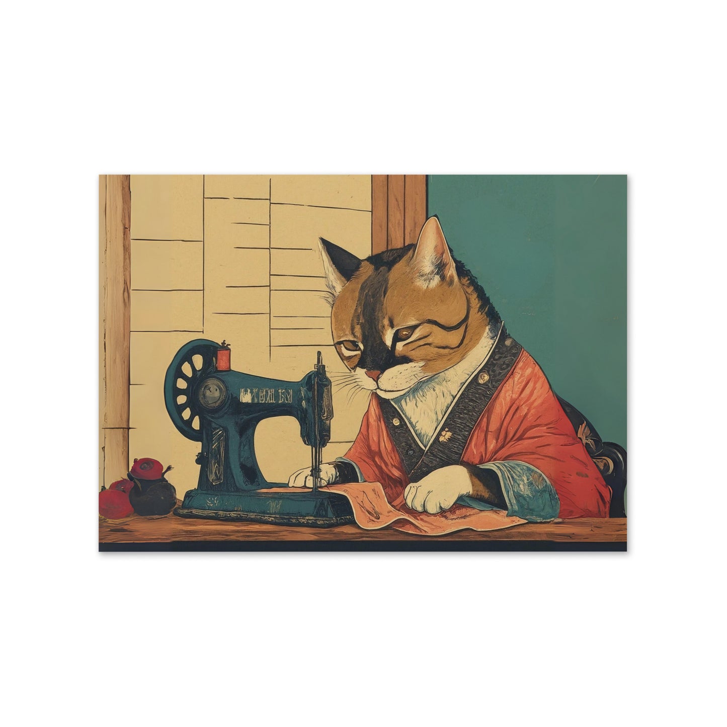 Tailor Cat Greeting Card