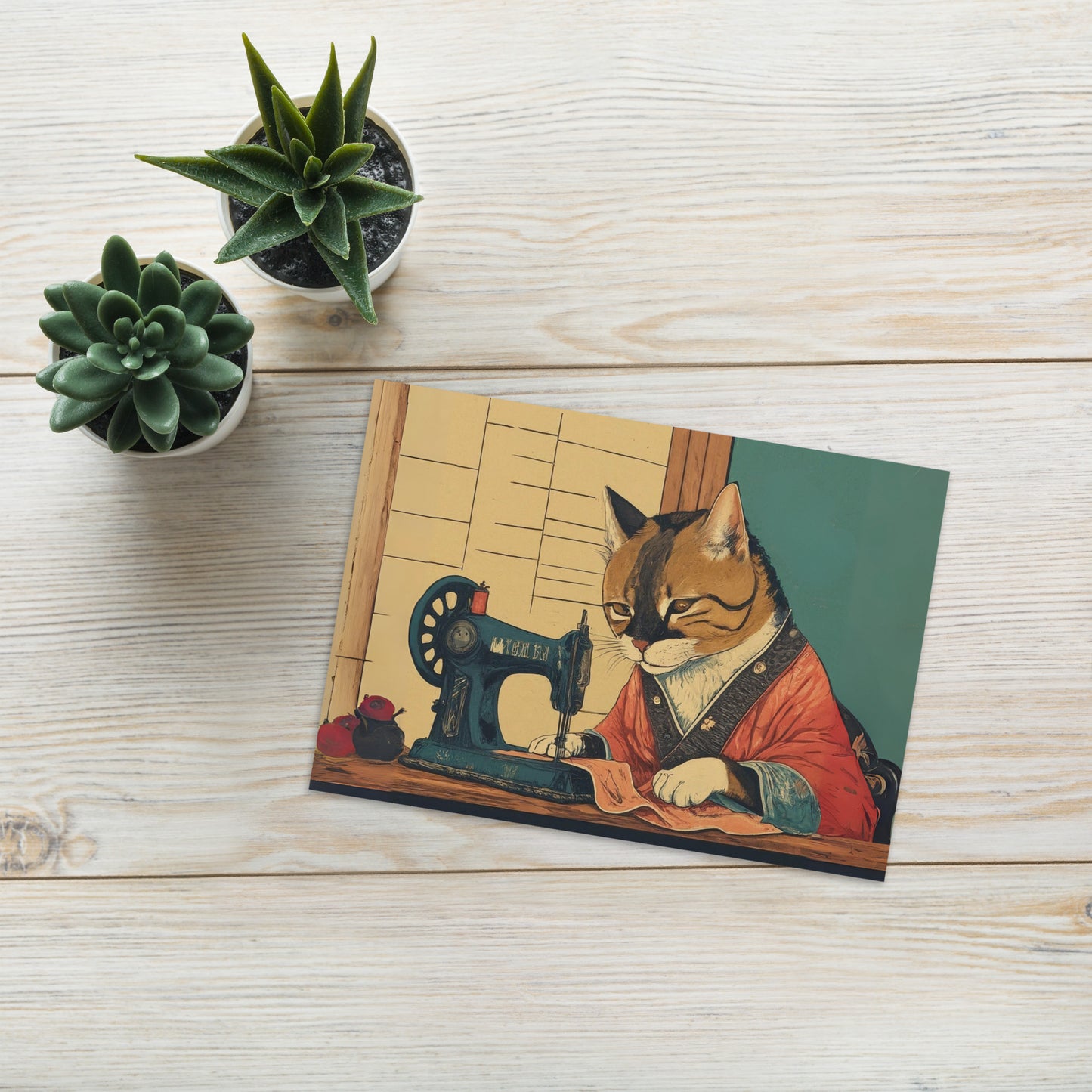 Tailor Cat Greeting Card