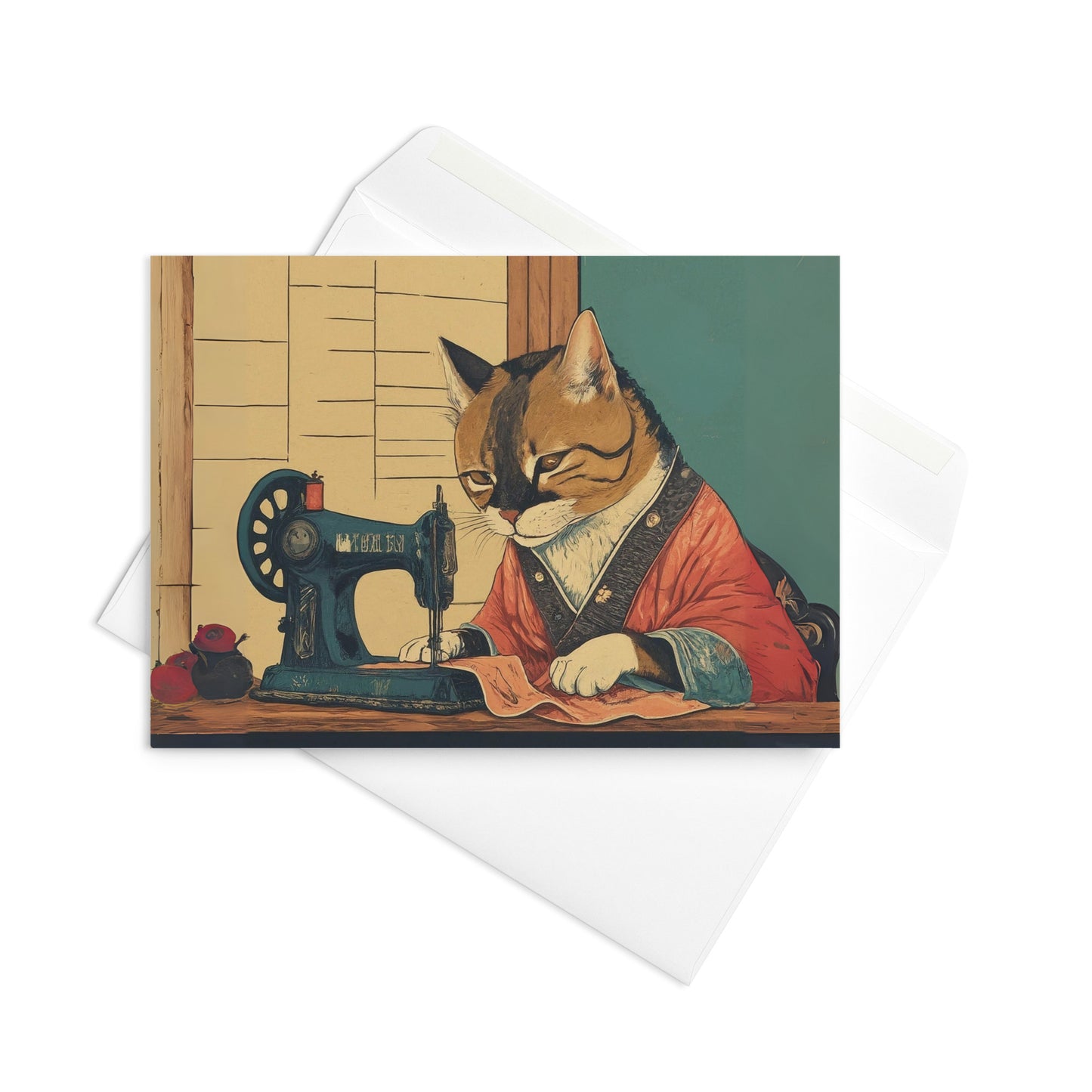 Tailor Cat Greeting Card