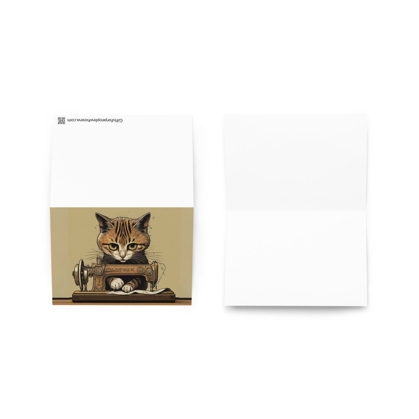 Sewing Cat C2 Greeting Card