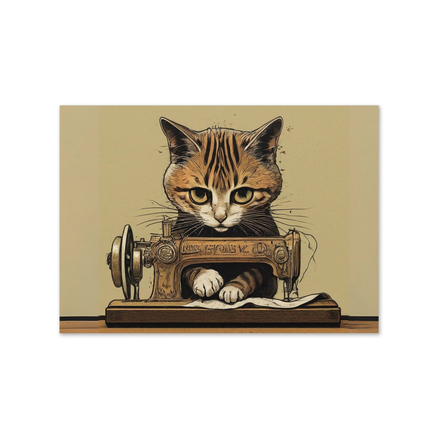 Sewing Cat C2 Greeting Card