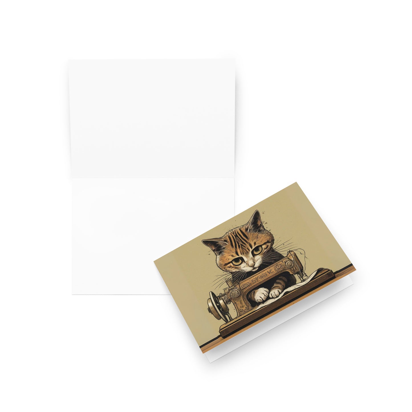 Sewing Cat C2 Greeting Card