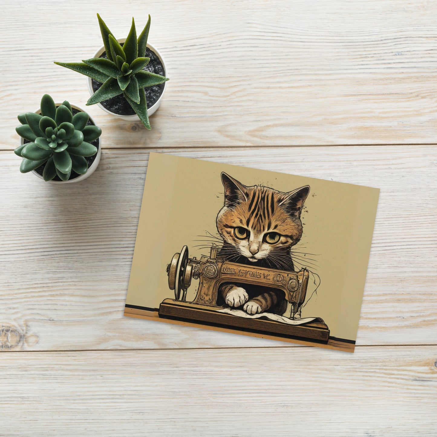Sewing Cat C2 Greeting Card
