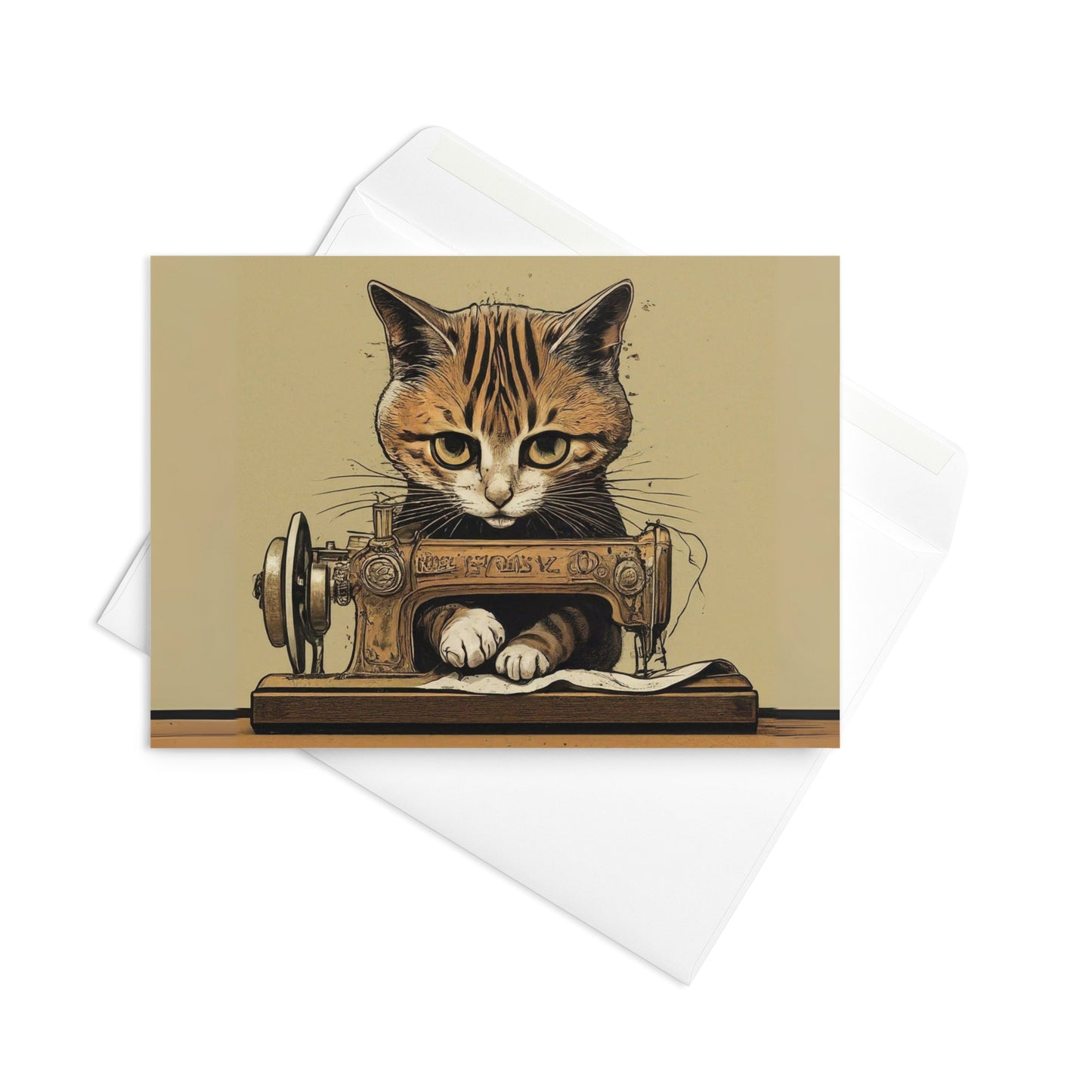 Sewing Cat C2 Greeting Card