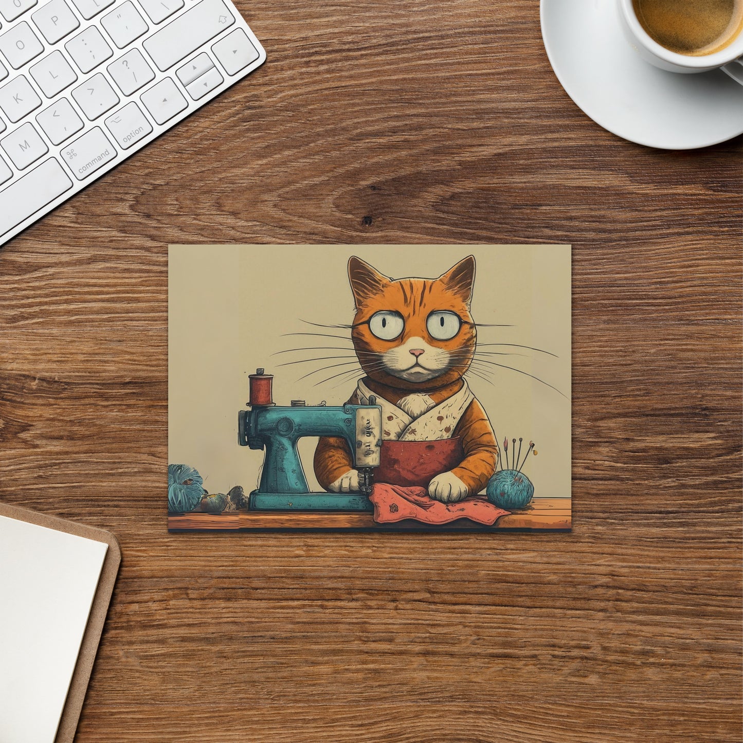 Seamstress Cat Greeting Card