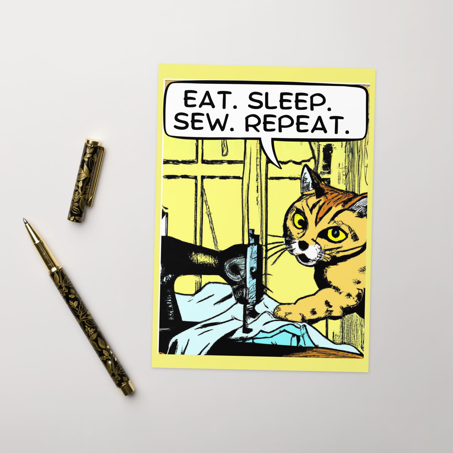 Eat. Sleep. Sew. Repeat. Greeting Card