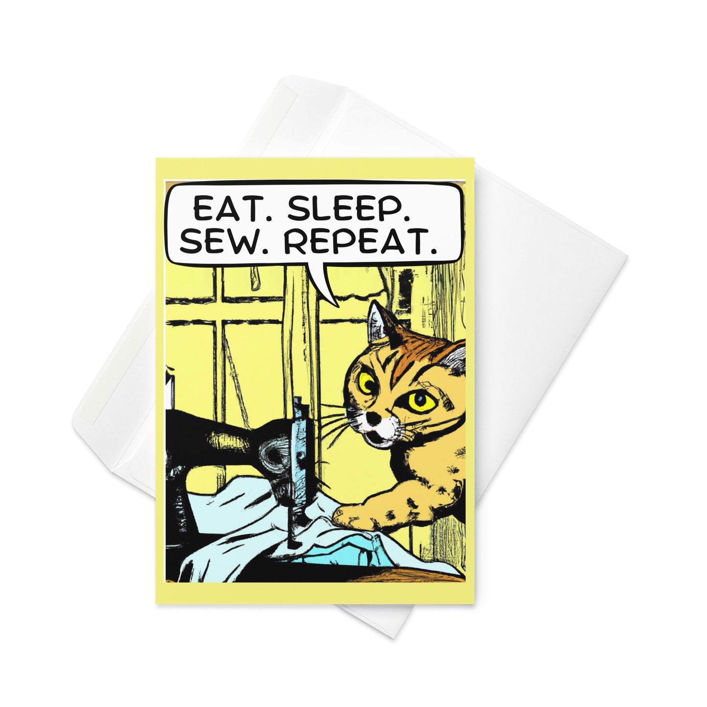 Eat. Sleep. Sew. Repeat. Greeting Card