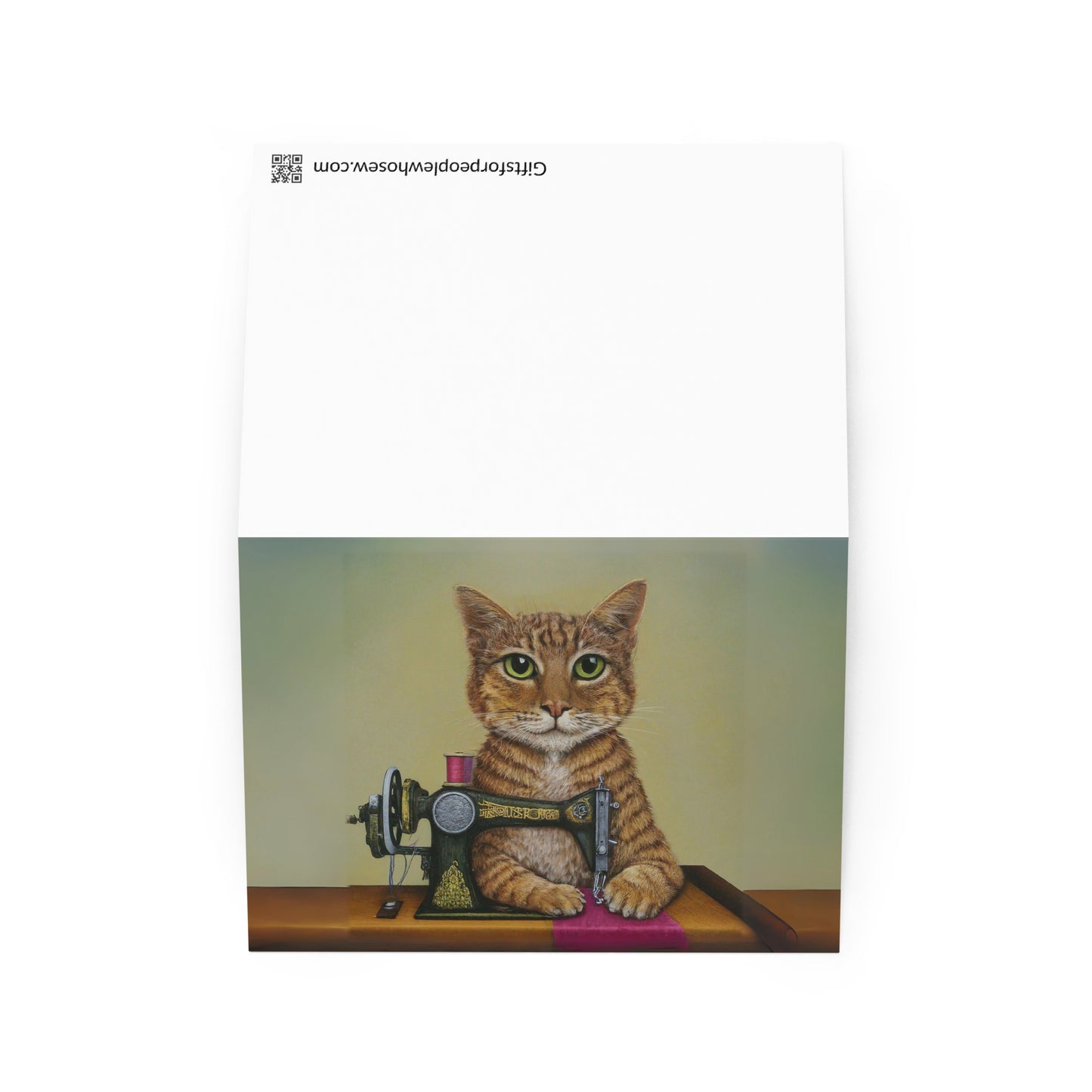 Sewing Cat 26 Greeting Card