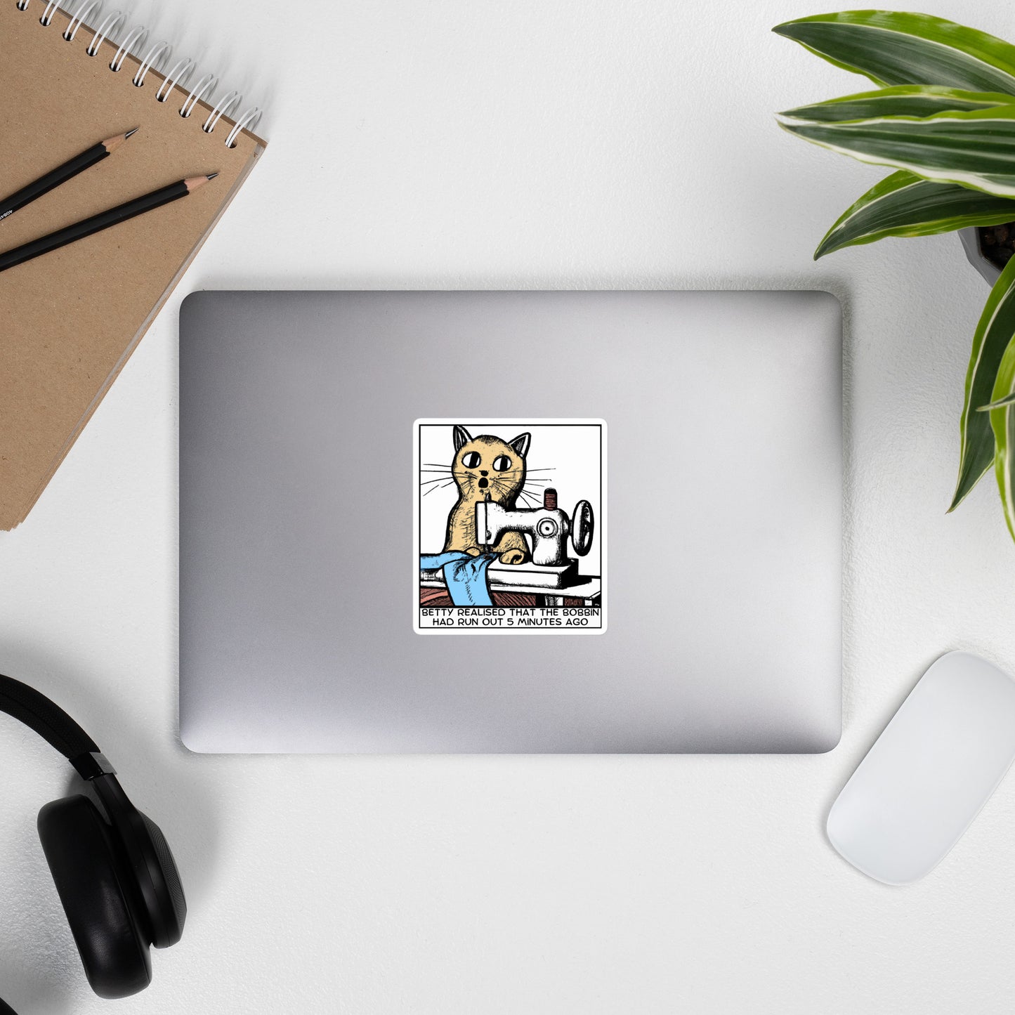 Betty Bobbin Cat Sticker