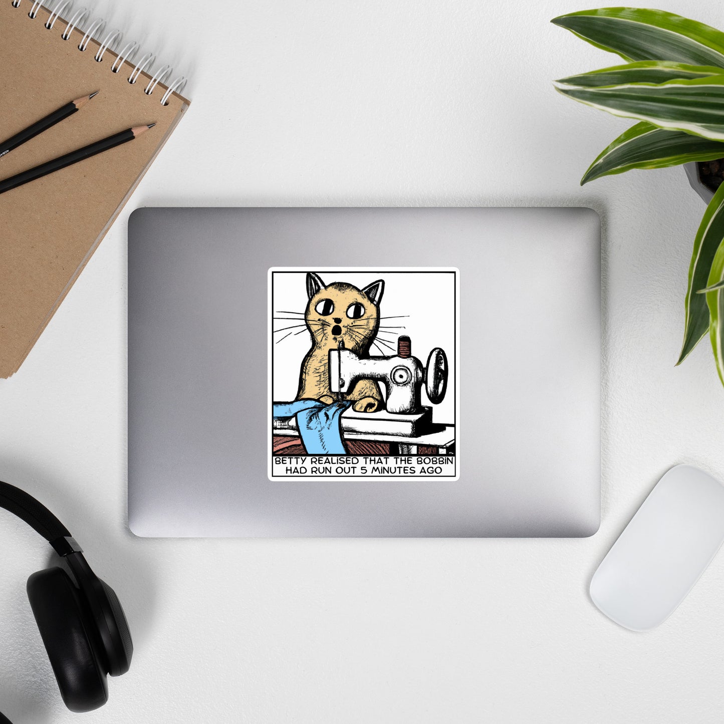 Betty Bobbin Cat Sticker