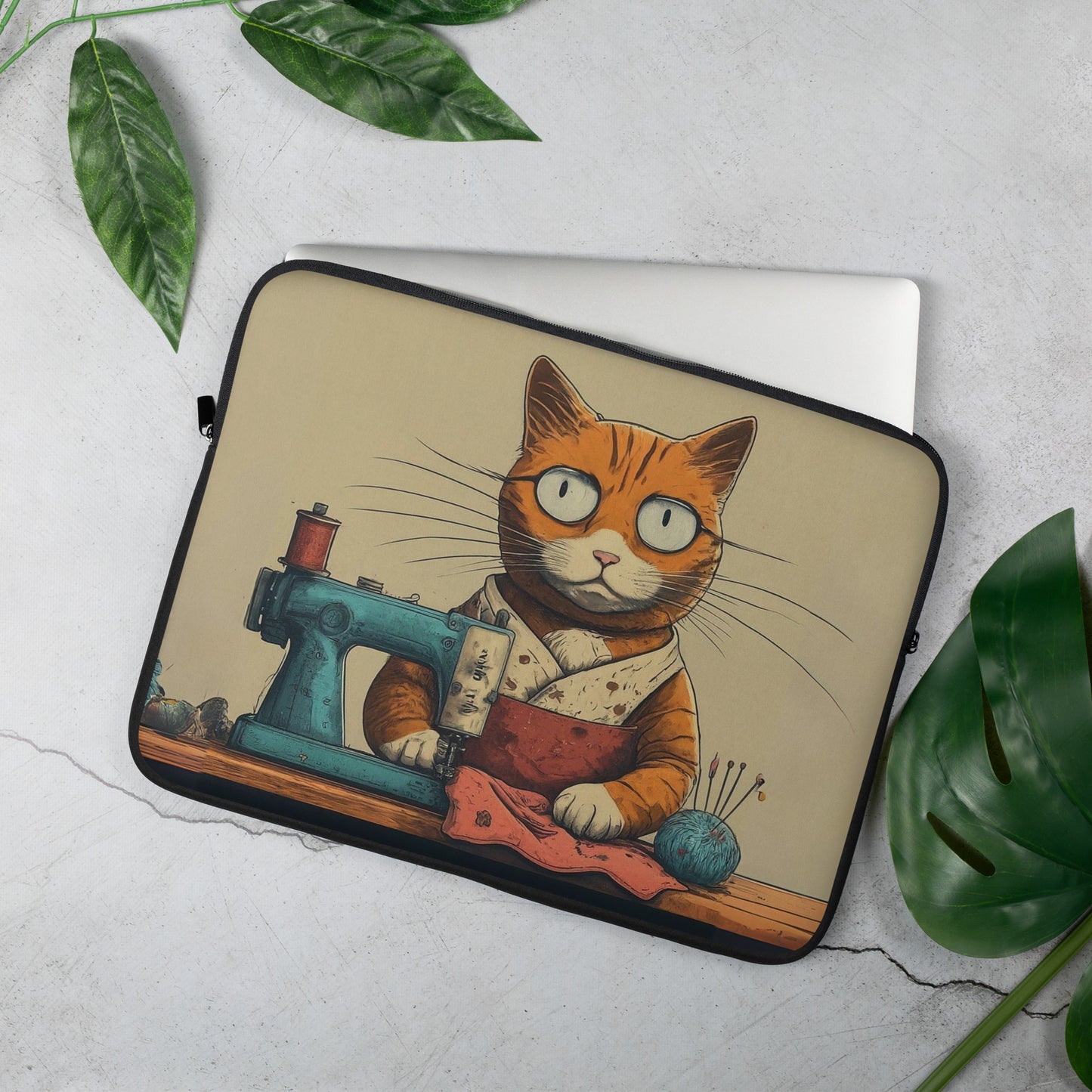 Seamstress Cat Laptop Sleeve