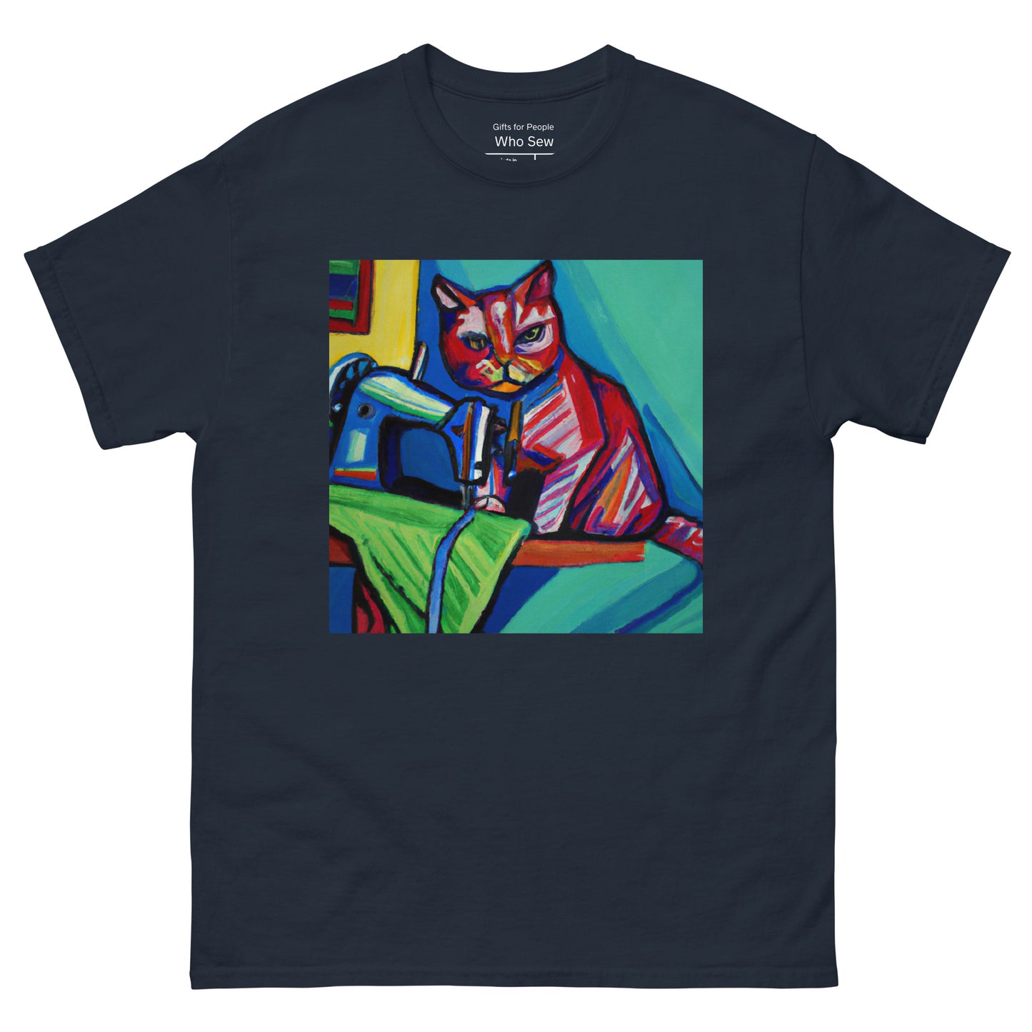 Men's T-shirt with "Sewing Cat" design – The Perfect Gift for People who Love to Sew
