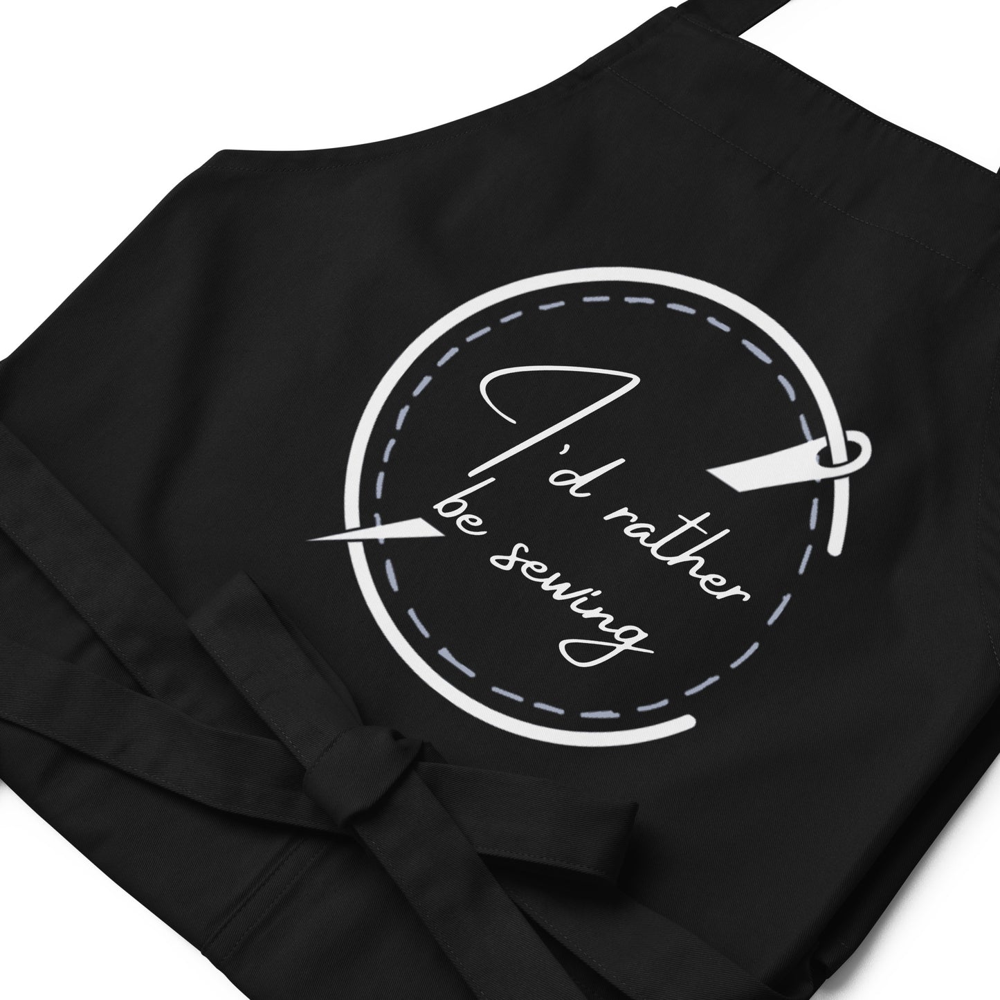 100% Organic Cotton Apron with 'I'd Rather Be Sewing' Print