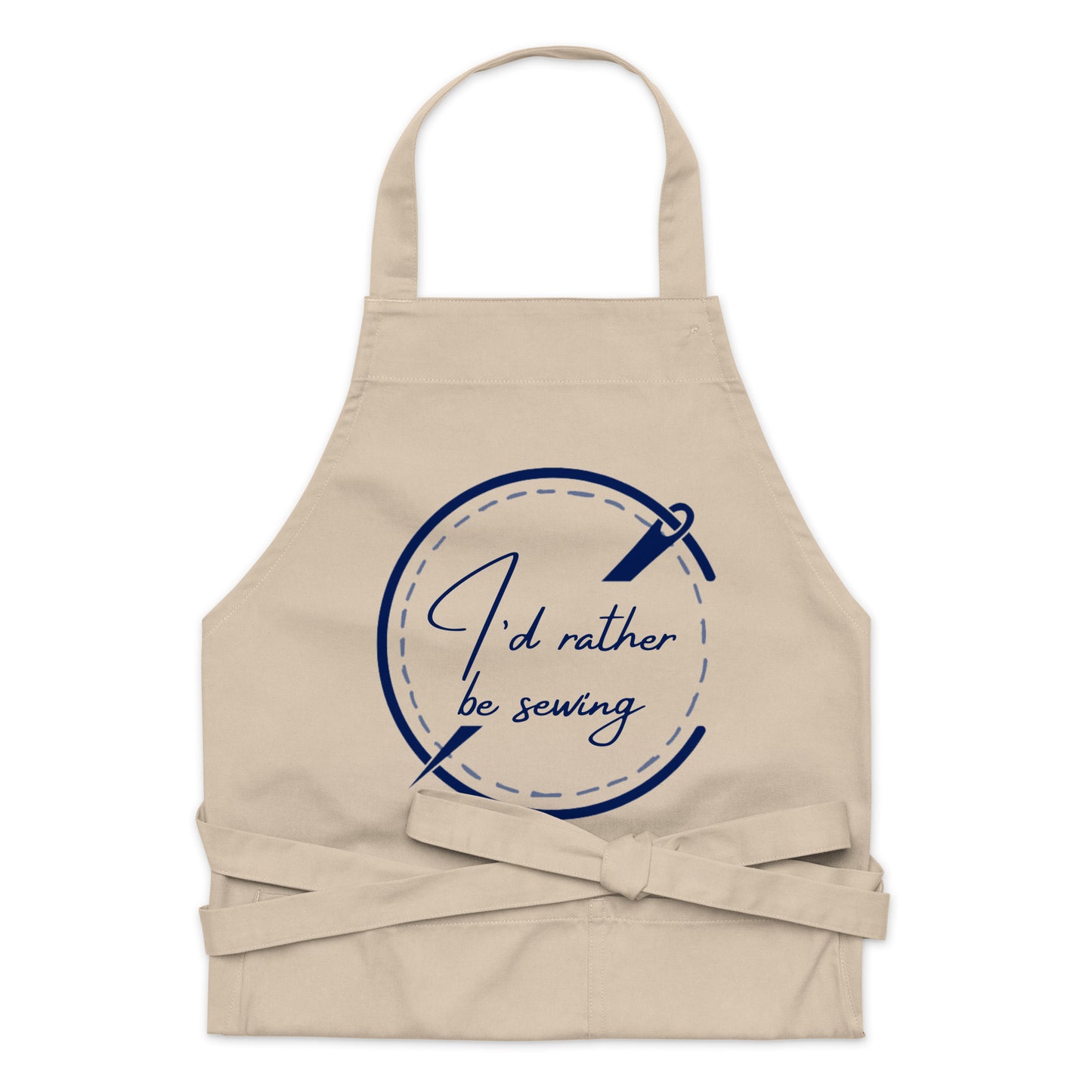 100% Organic Cotton Apron with 'I'd Rather be Sewing' Print