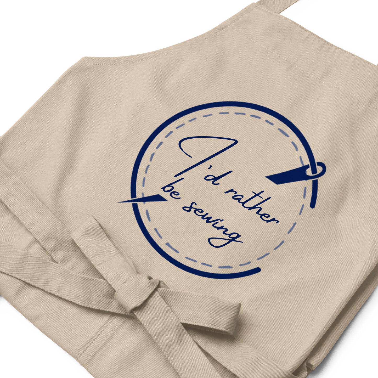100% Organic Cotton Apron with 'I'd Rather be Sewing' Print