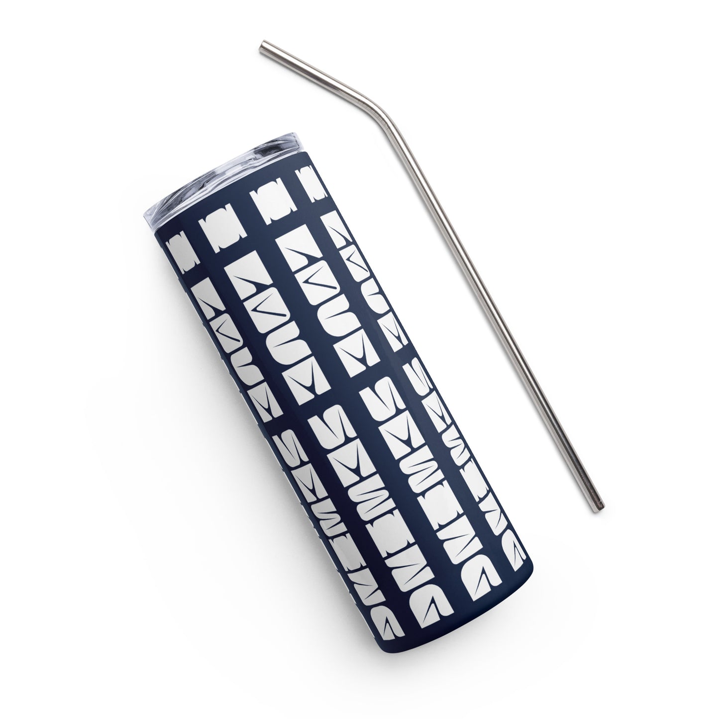 Navy Tumbler with "I love sewing" design, the perfect gift for people who sew