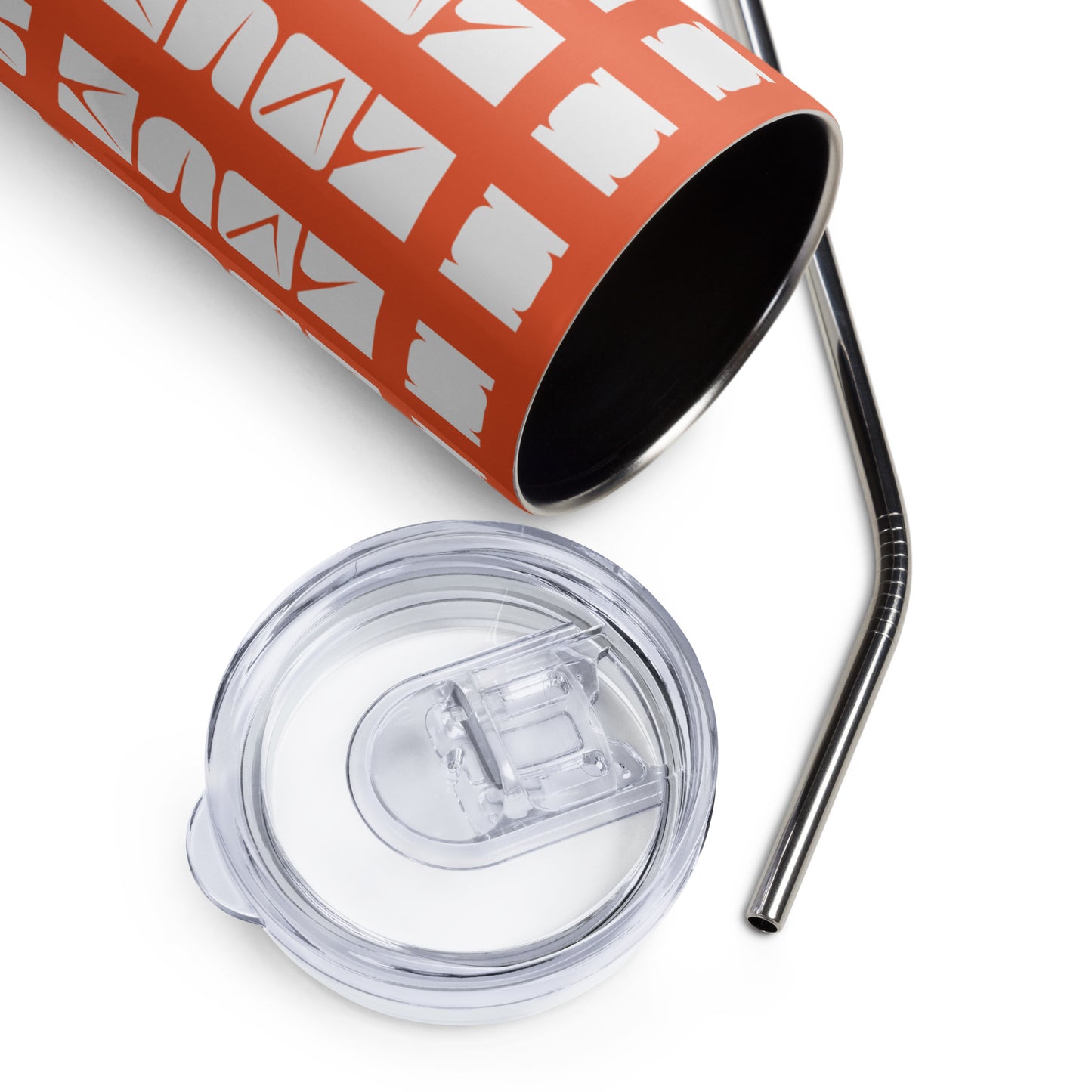 Outrageous Orange Tumbler with "I love sewing" design, the perfect gift for people who sew