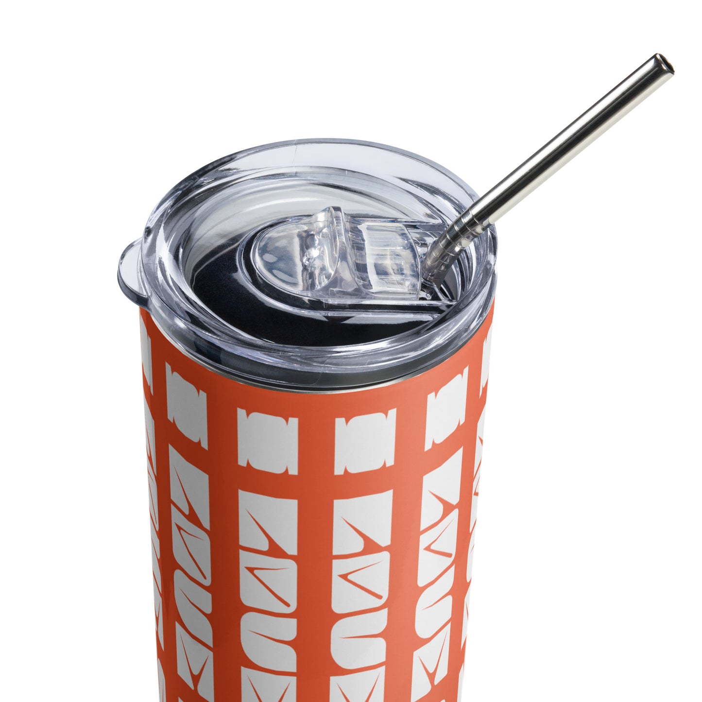 Outrageous Orange Tumbler with "I love sewing" design, the perfect gift for people who sew