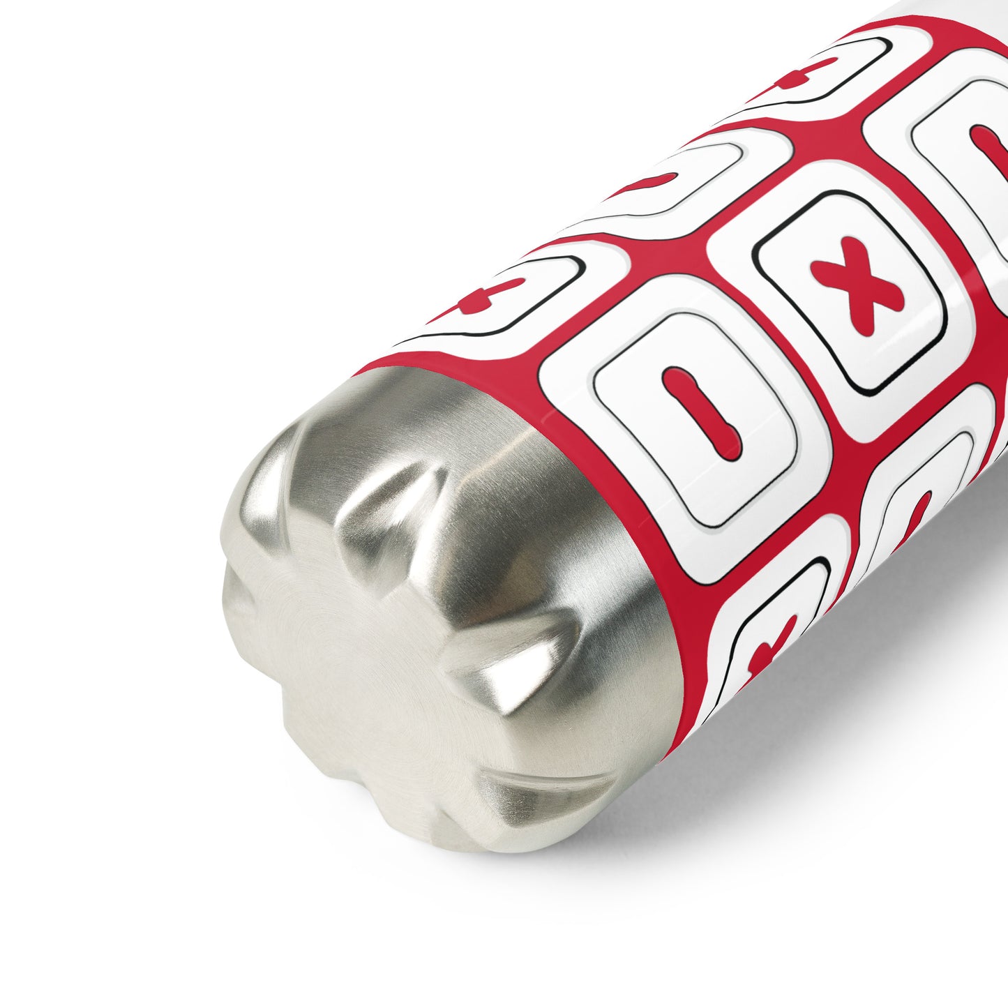 Stainless Steel Water Bottle with "Square Buttons" design - the perfect gift for people who love to sew