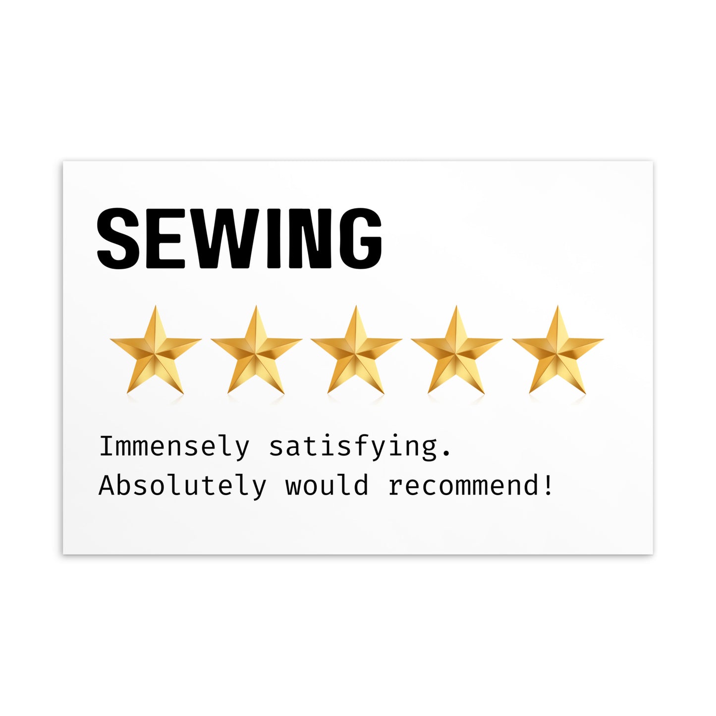 Sewing 5 Stars Note Card