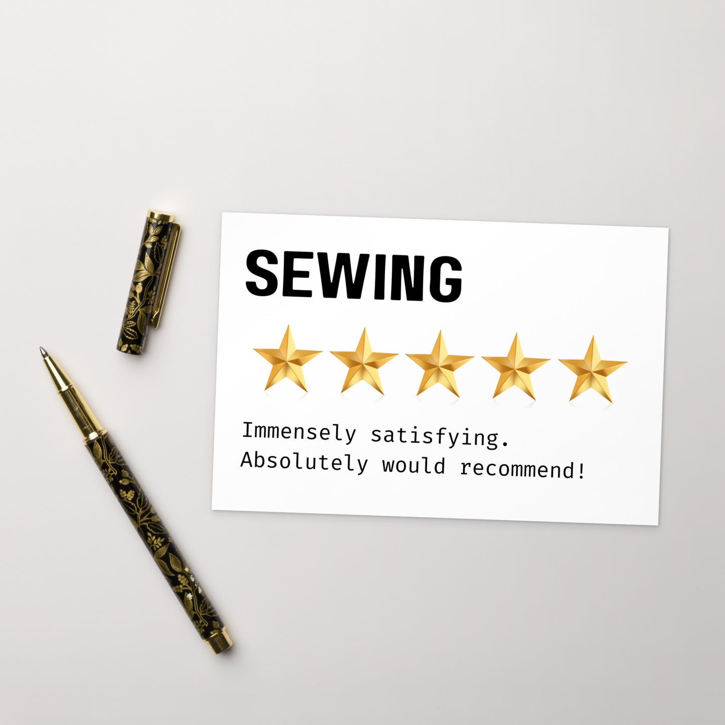Sewing 5 Stars Note Card