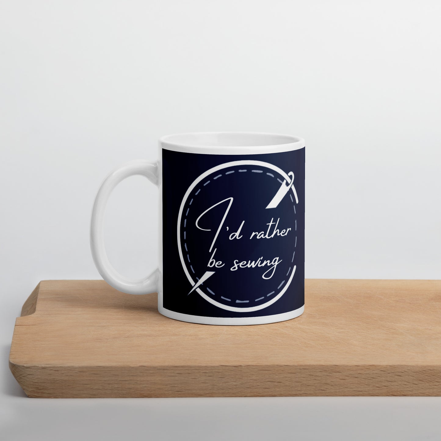 I'd Rather Be Sewing Badge Mug Navy