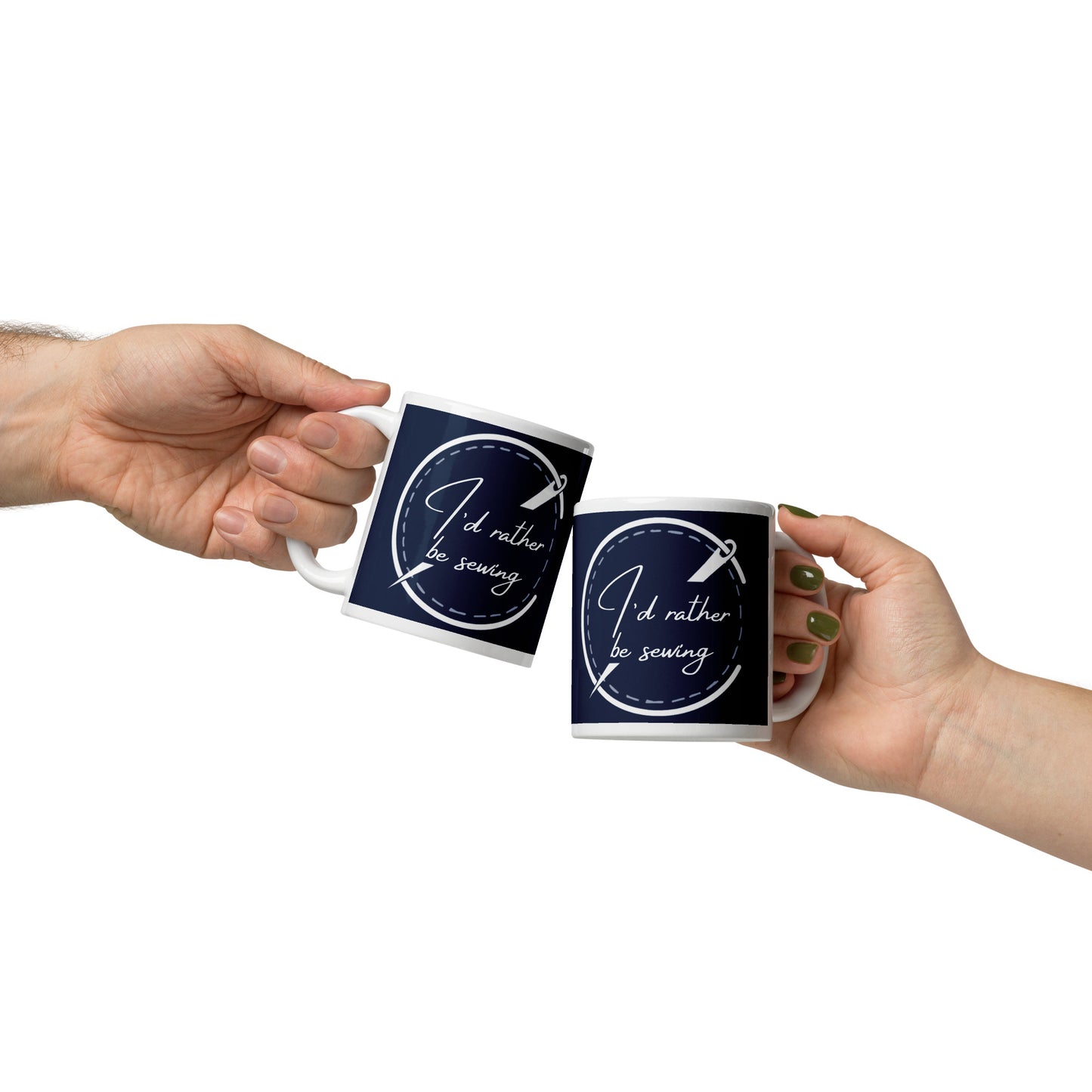 I'd Rather Be Sewing Badge Mug Navy
