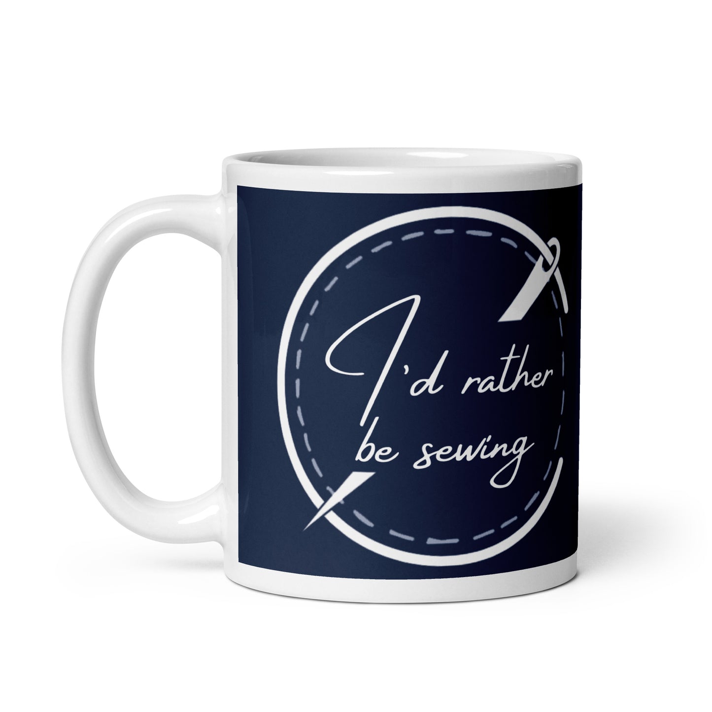 I'd Rather Be Sewing Badge Mug Navy
