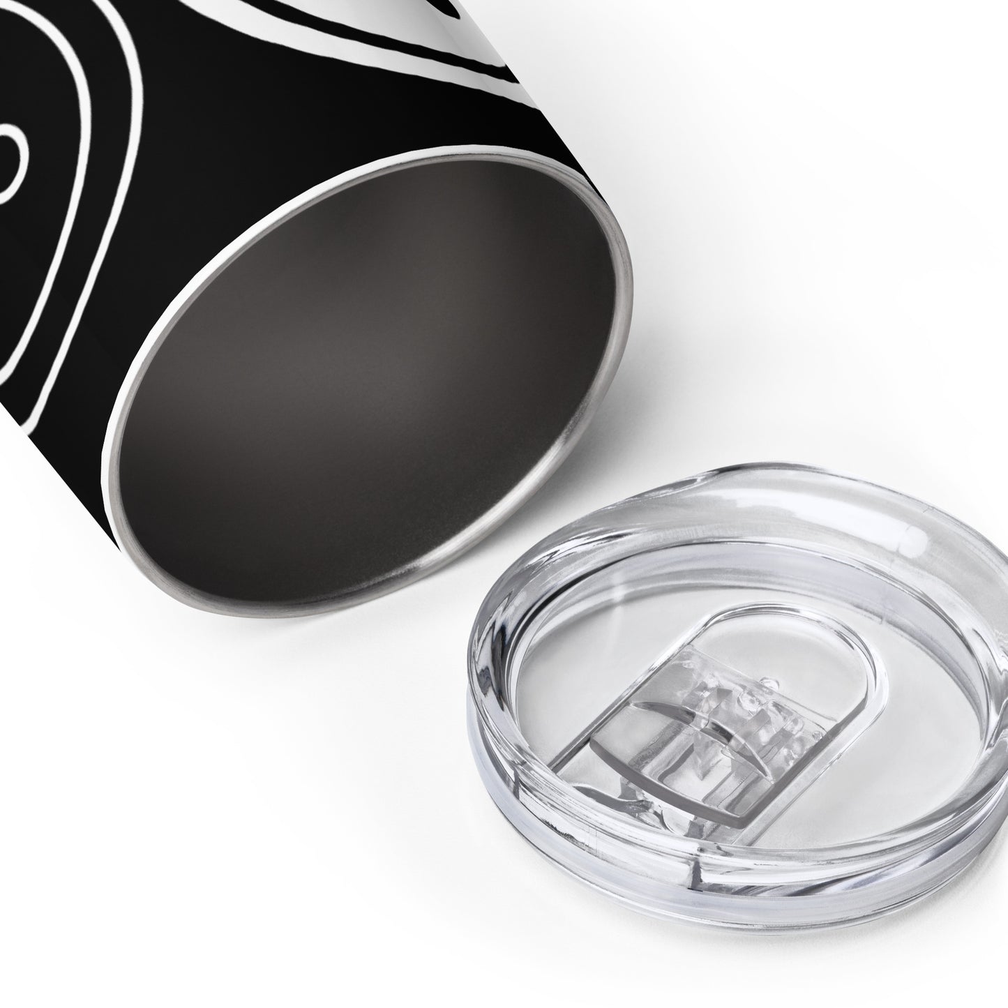 Black Wine Tumbler with "Big Buttons" Graphic - The Perfect Gift for People who Love to Sew