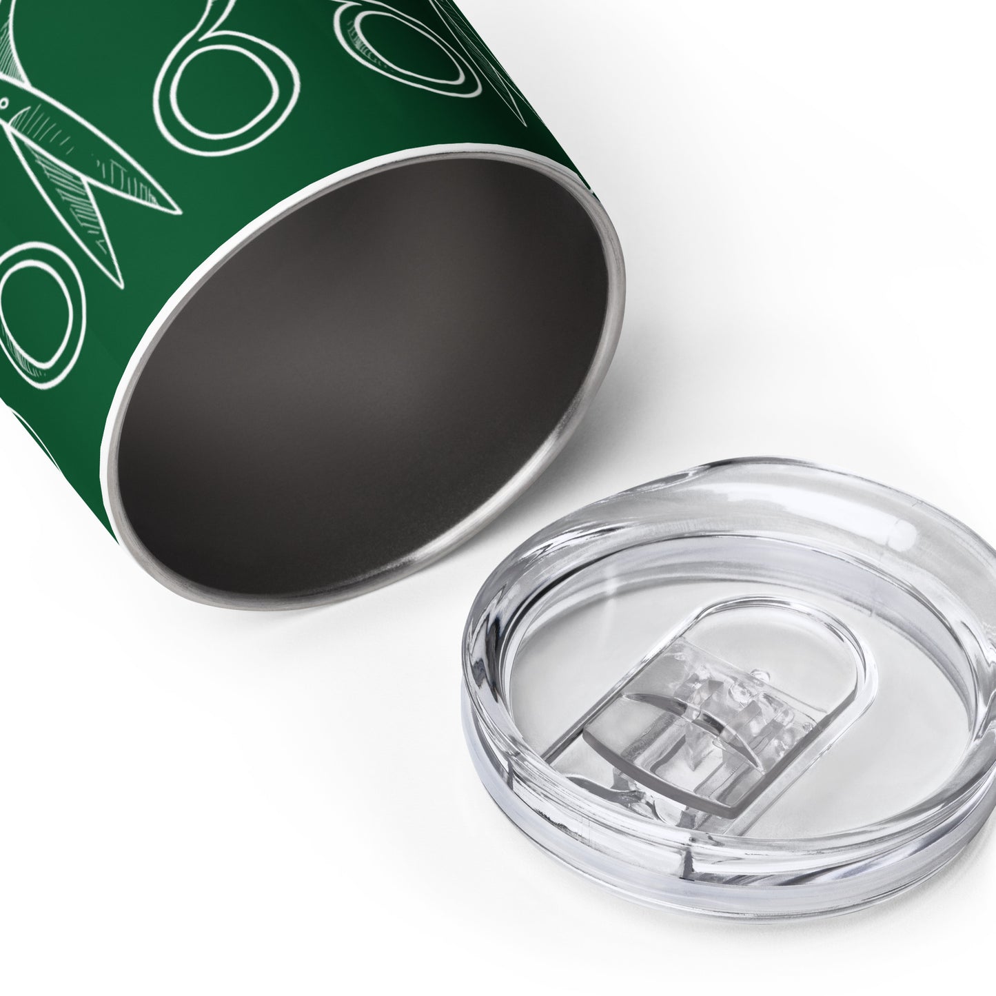 Green Wine Tumbler with "Bold Scissor" Graphic - The Perfect Gift for People who Love to Sew