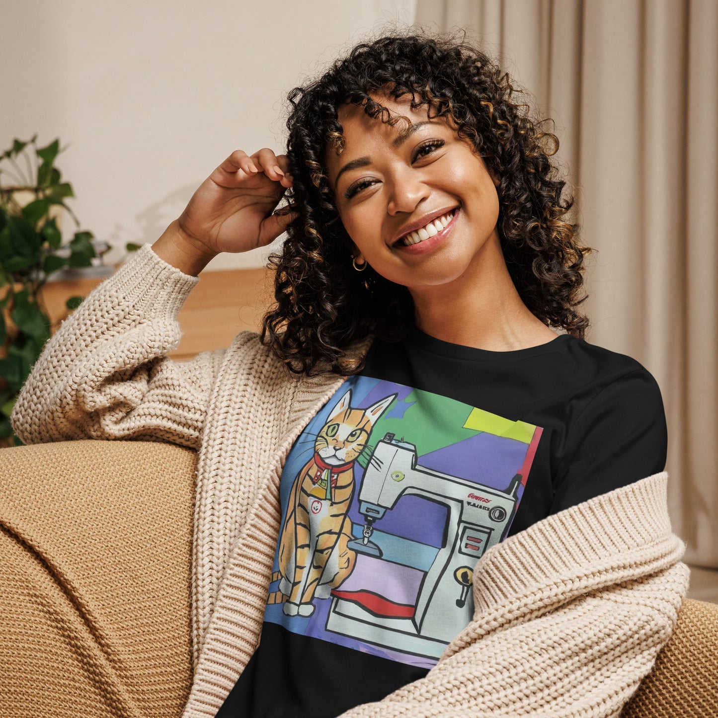 Sewing Cat 9 Graphic Women's T-shirt