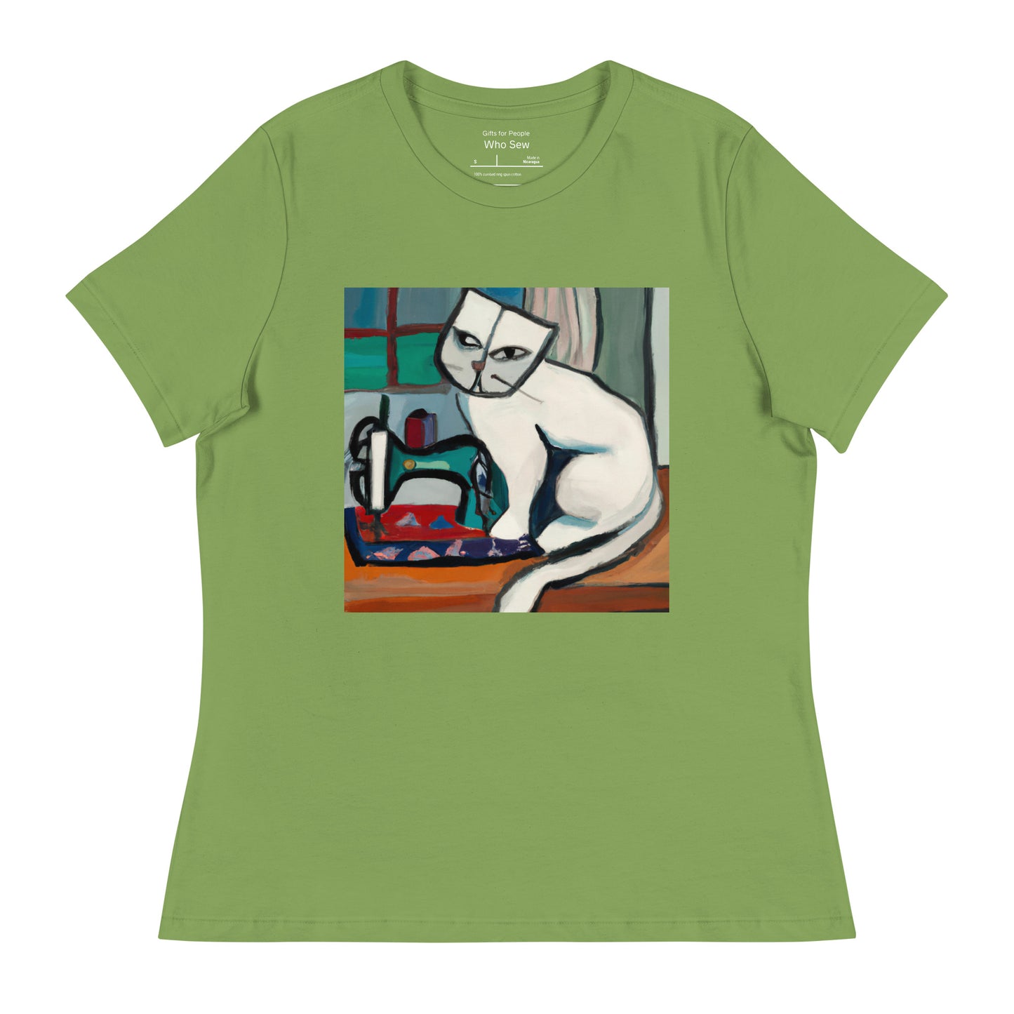 Women's T-shirt with "Sewing Cat" design – The Perfect Gift for People who Love to Sew