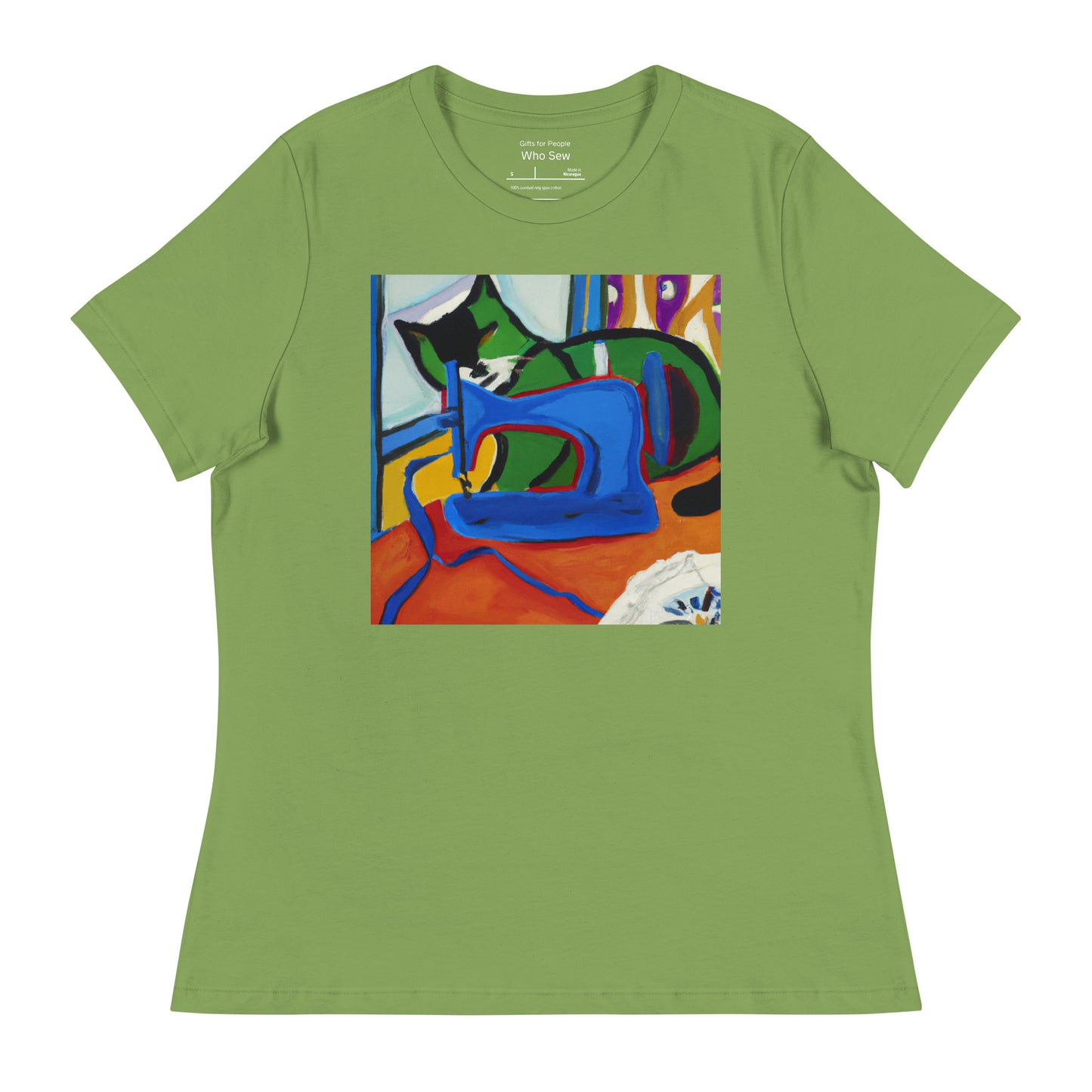 Women's T-shirt with "Sewing Cat" design – The Perfect Gift for People who Love to Sew