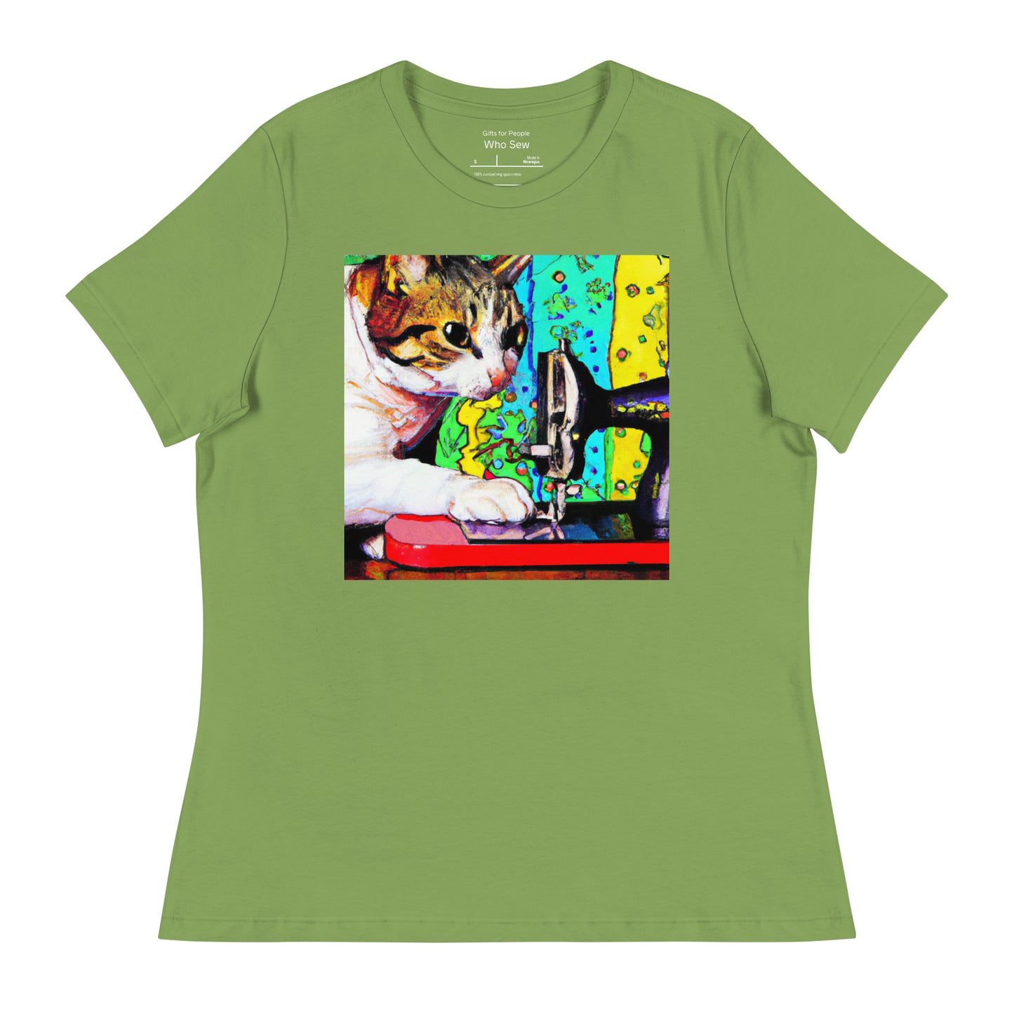 Women's T-shirt with "Sewing Cat" design – The Perfect Gift for People who Love to Sew