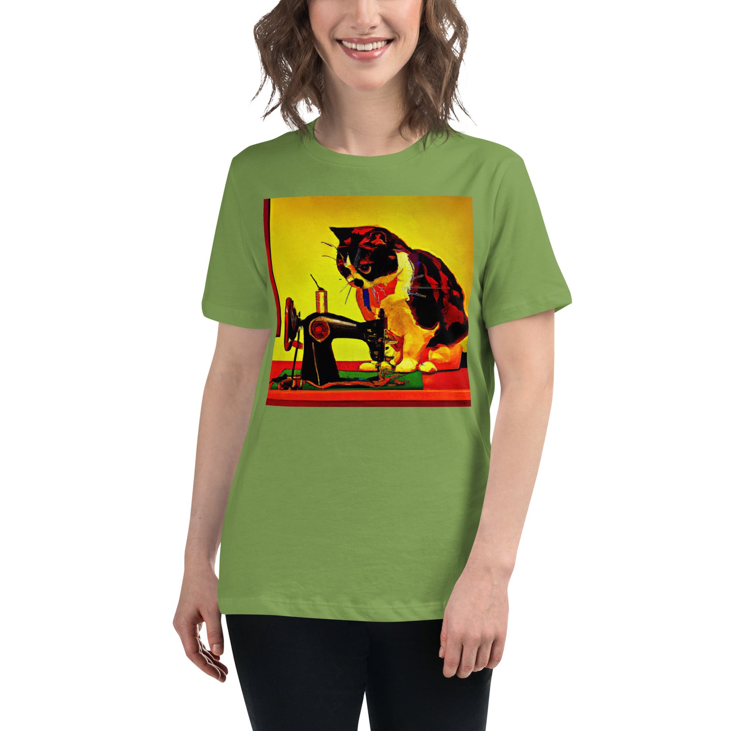 Women's T-shirt with "Sewing Cat" design – The Perfect Gift for People who Love to Sew