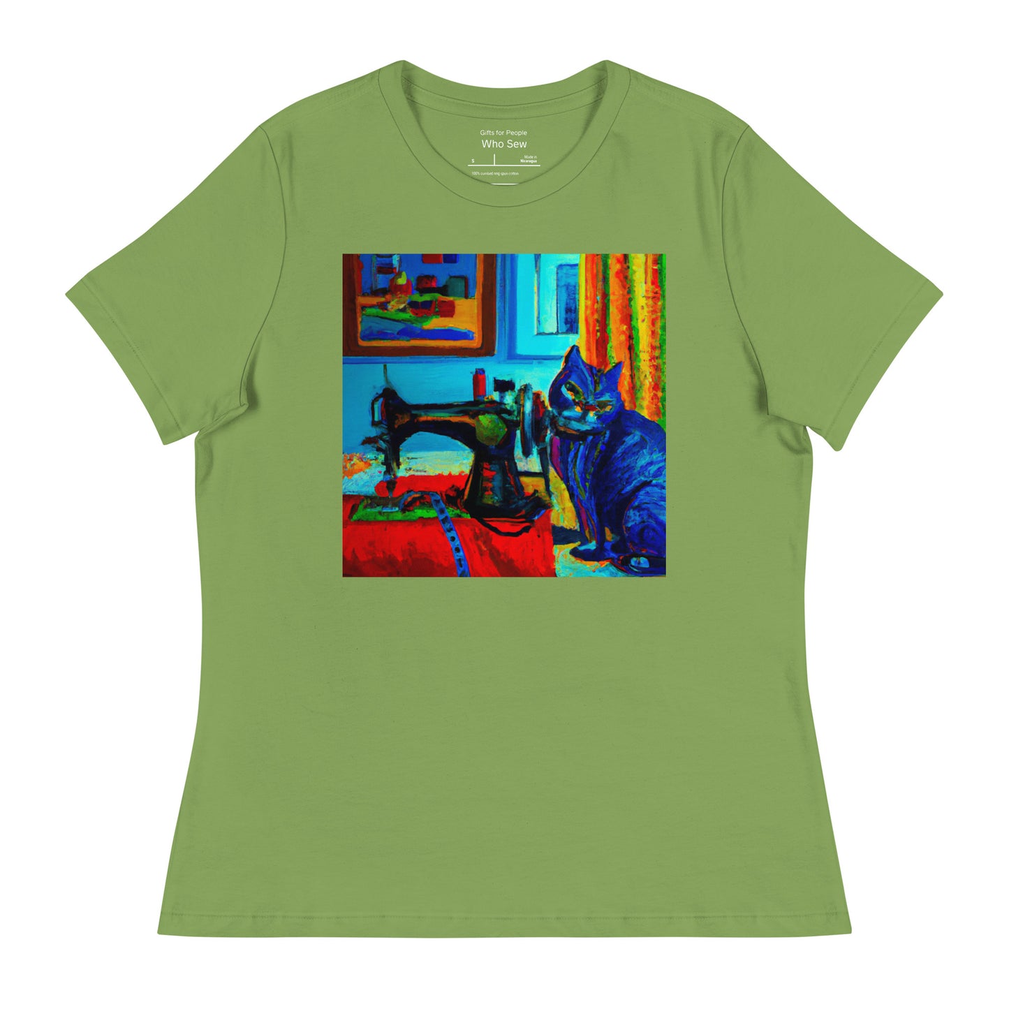 Women's T-shirt with "Sewing Cat" design – The Perfect Gift for People who Love to Sew