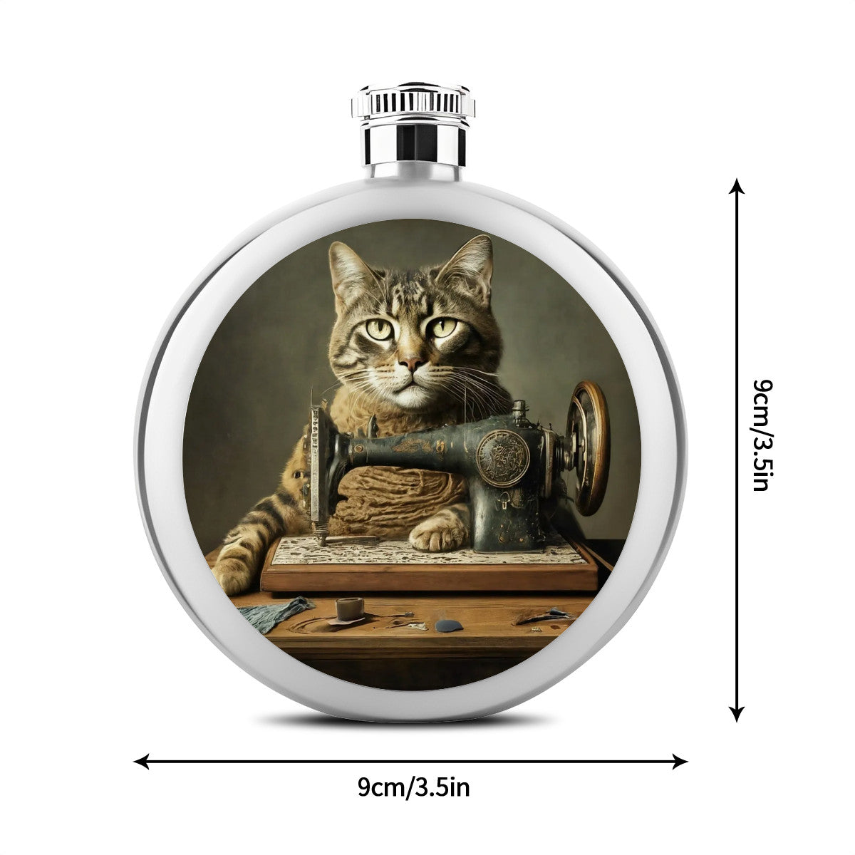 Flask with "Sewing Cats" design – The Perfect Gift for People who Love to Sew