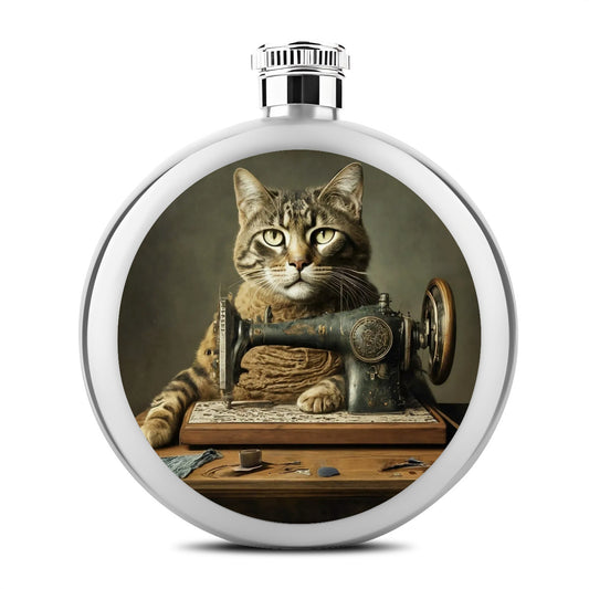 Flask with "Sewing Cats" design – The Perfect Gift for People who Love to Sew