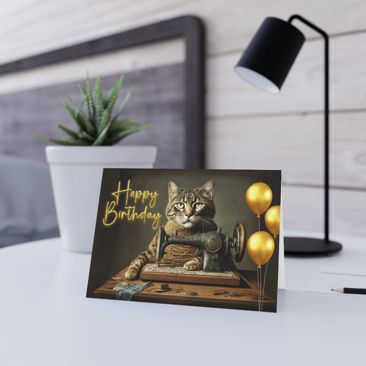 Birthday Card Sewing Bro Gold