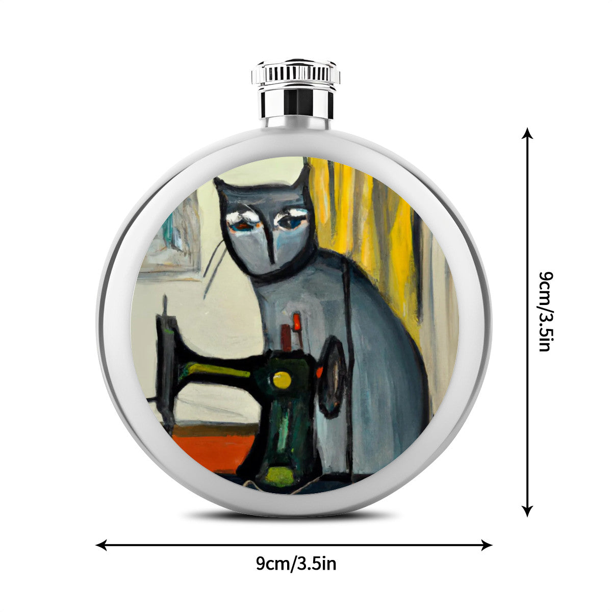 Flask with "Sewing Cats" design – The Perfect Gift for People who Love to Sew