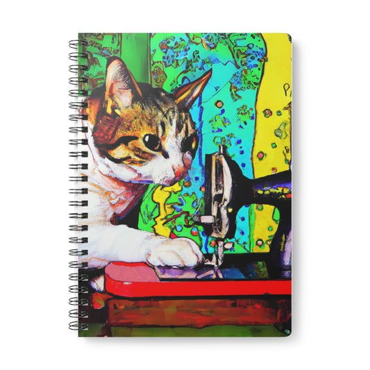 Colorful Sewing Cat Notebook