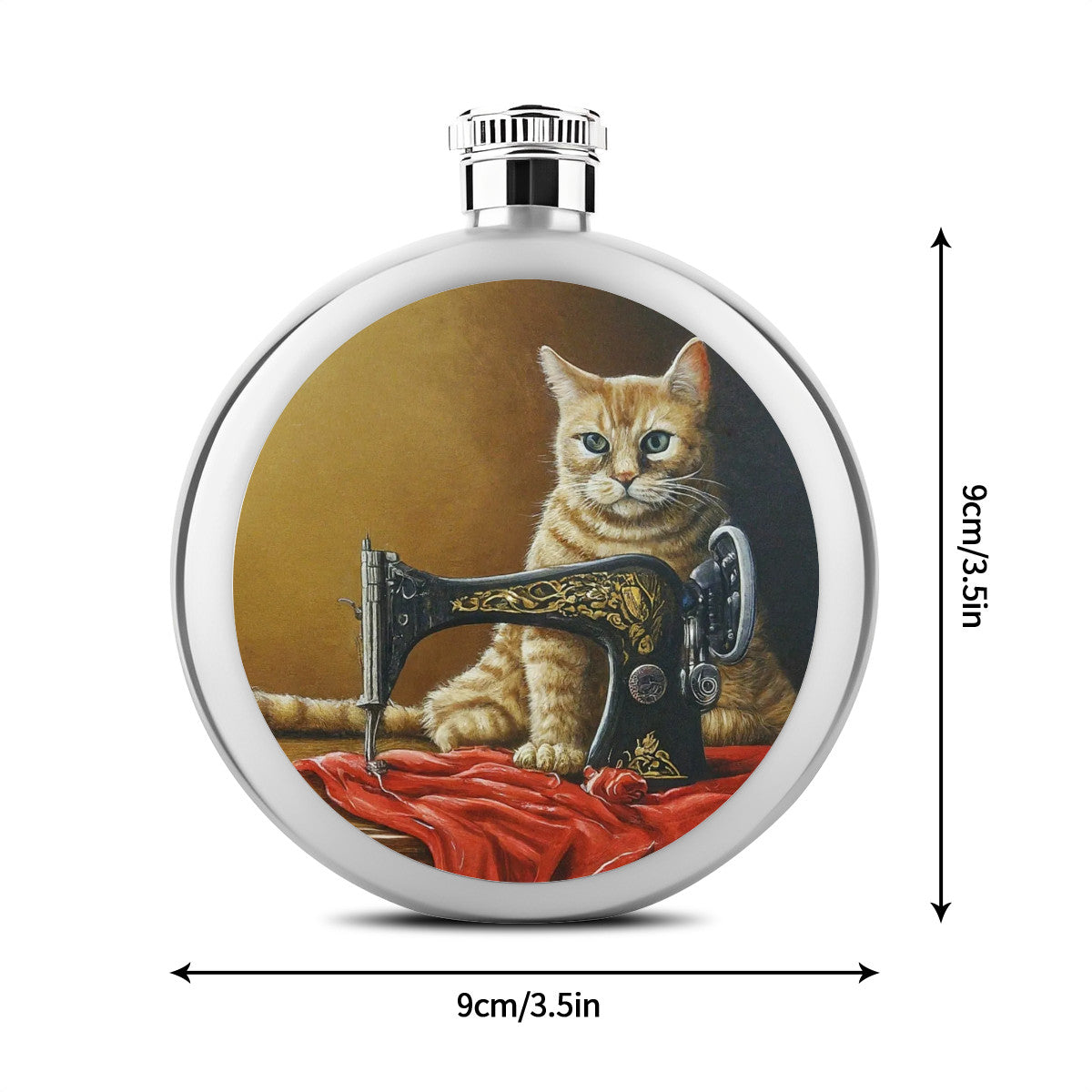 Flask with "Sewing Cats" design – The Perfect Gift for People who Love to Sew