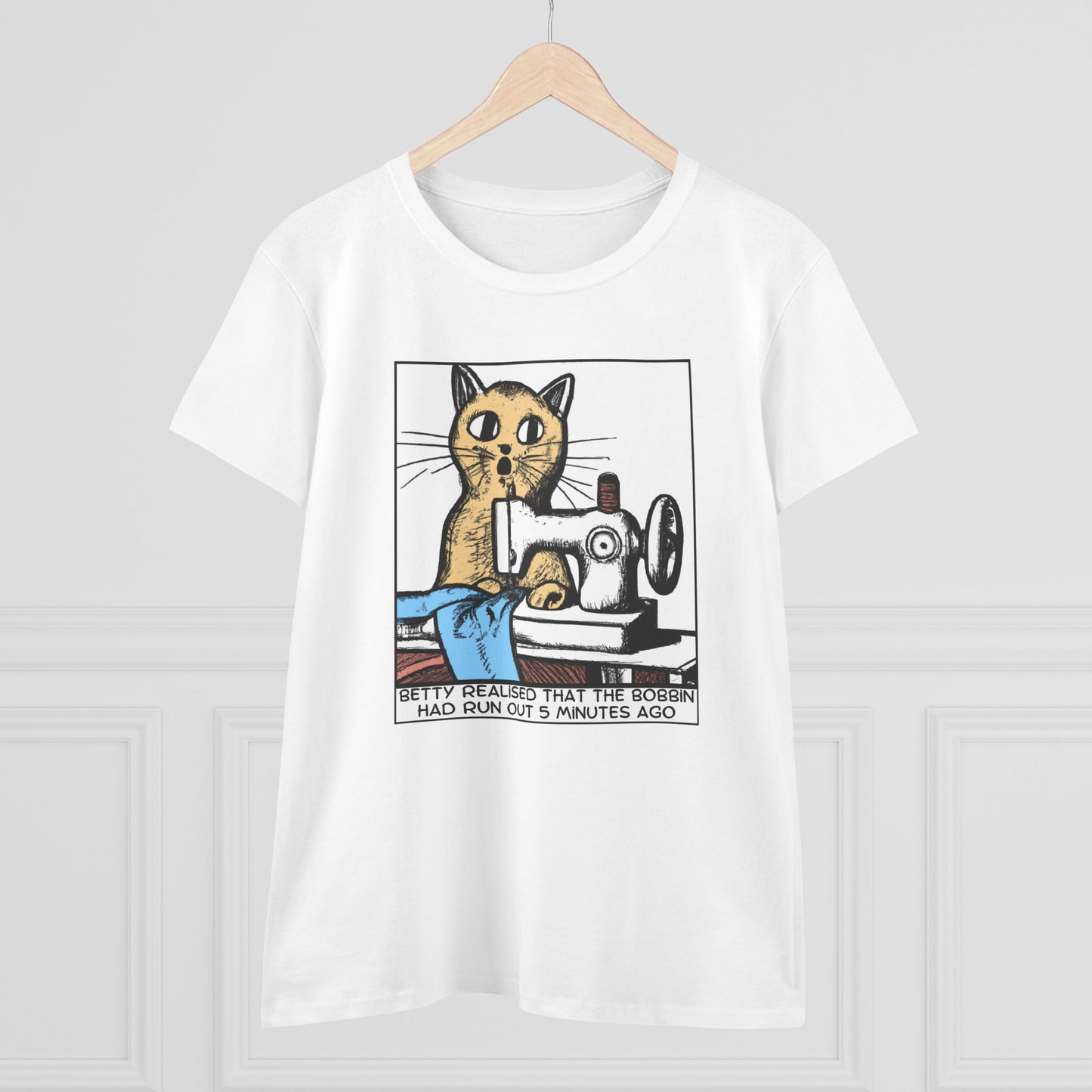 Cute Betty Bobbin Cat Sewing Tee