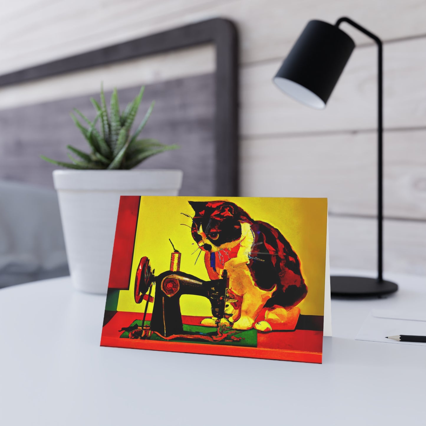 Sewing Cat 23 Blank Card