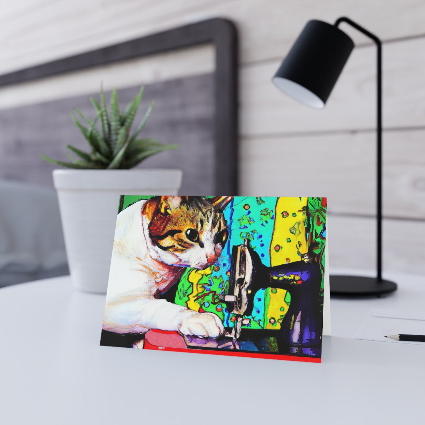 Sewing Cat 22 Blank Card